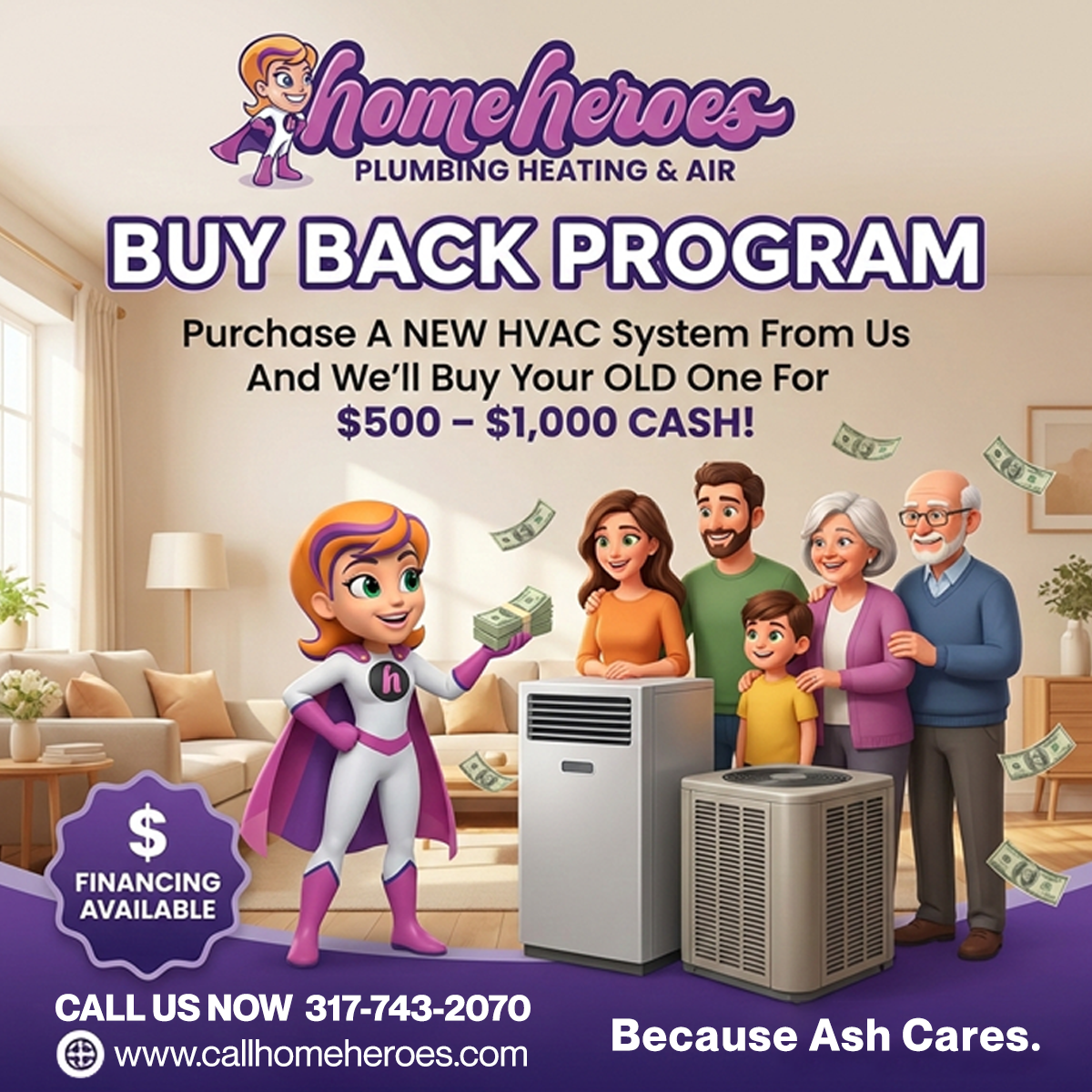 Home Heroes Plumbing Heating & Air Facebook ad