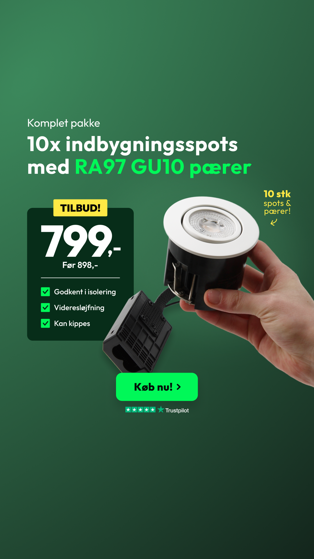 LEDproff.dk - Ekspert i belysning Facebook ad: Den komplette spotløsning