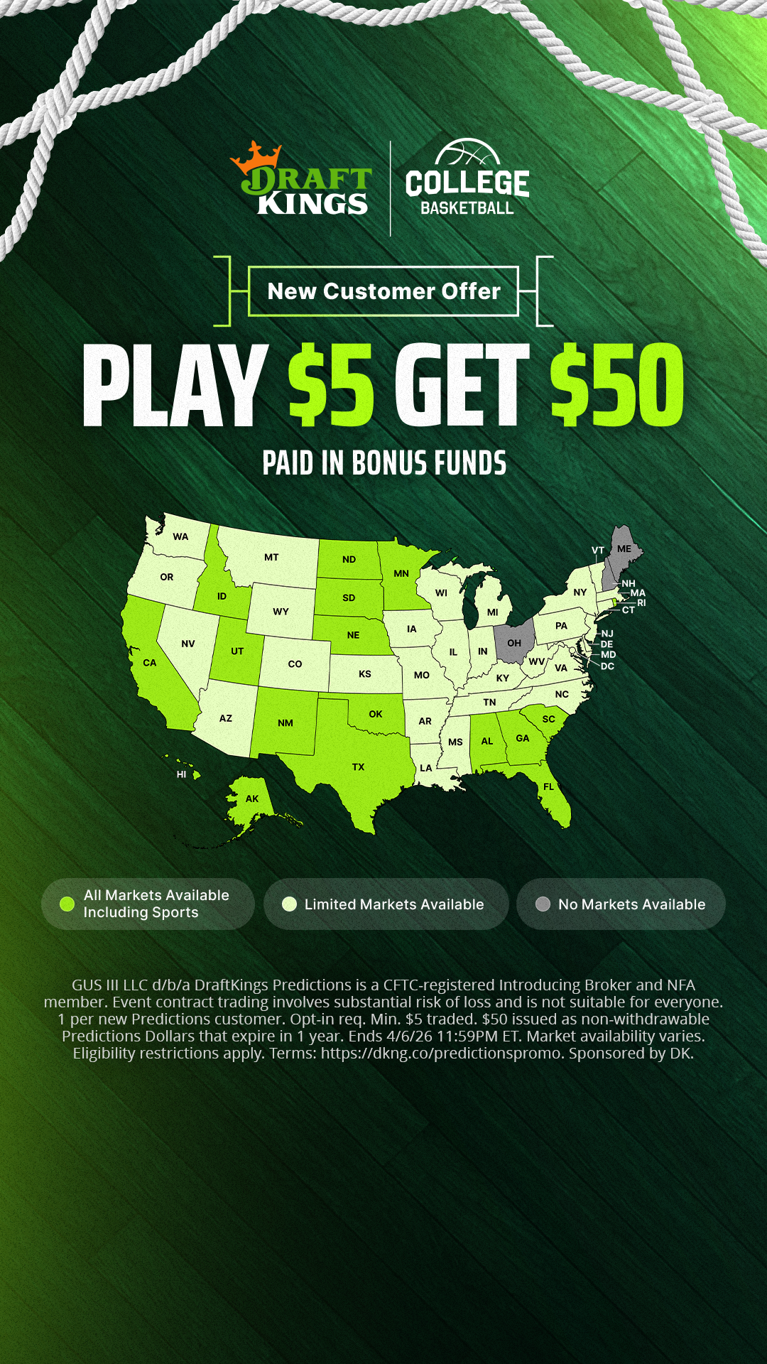 DraftKings Facebook ad from Mar 18, 2026
