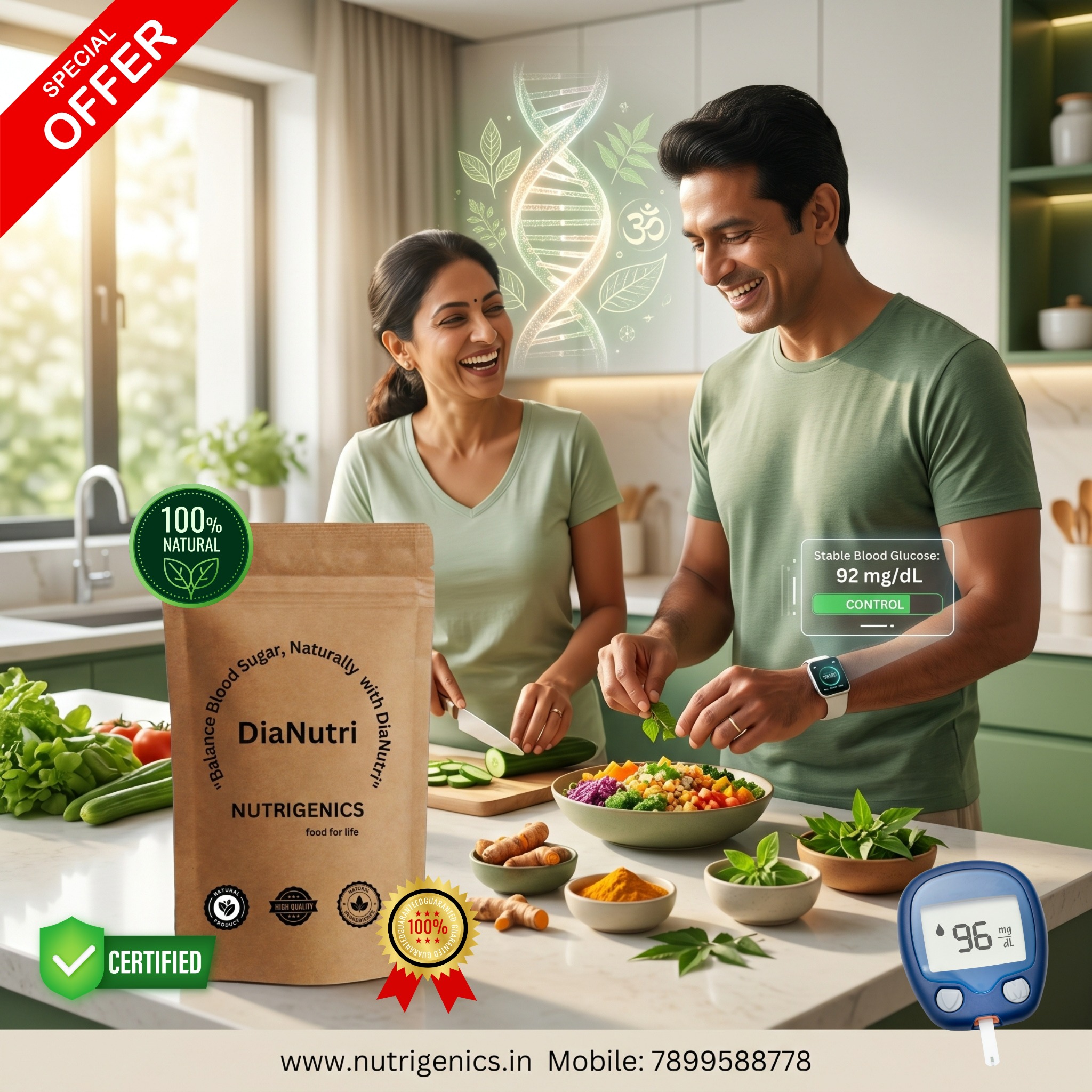 Nutrigenics Facebook ad: Most people treat diabetes…