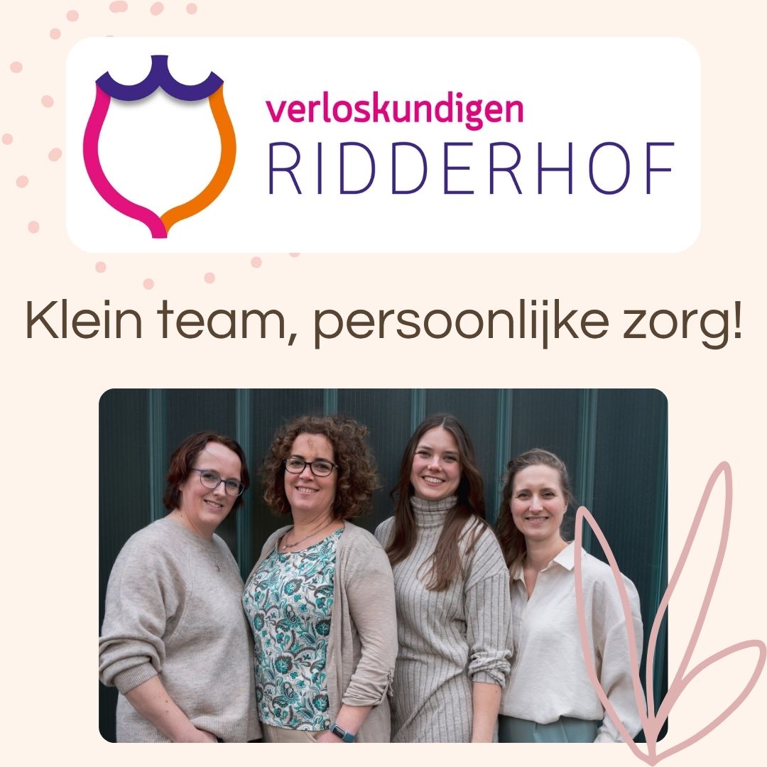 Verloskundigen Ridderhof Facebook ad: Klein team, persoonlijke zorg!