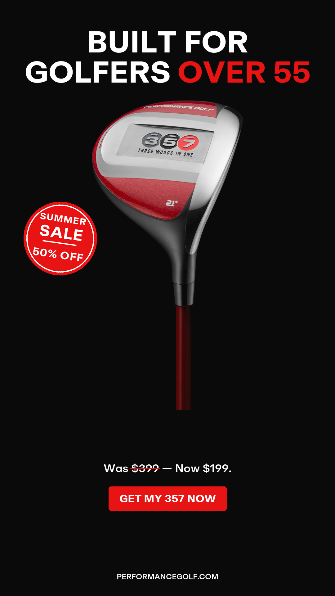 Performance Golf Facebook ad