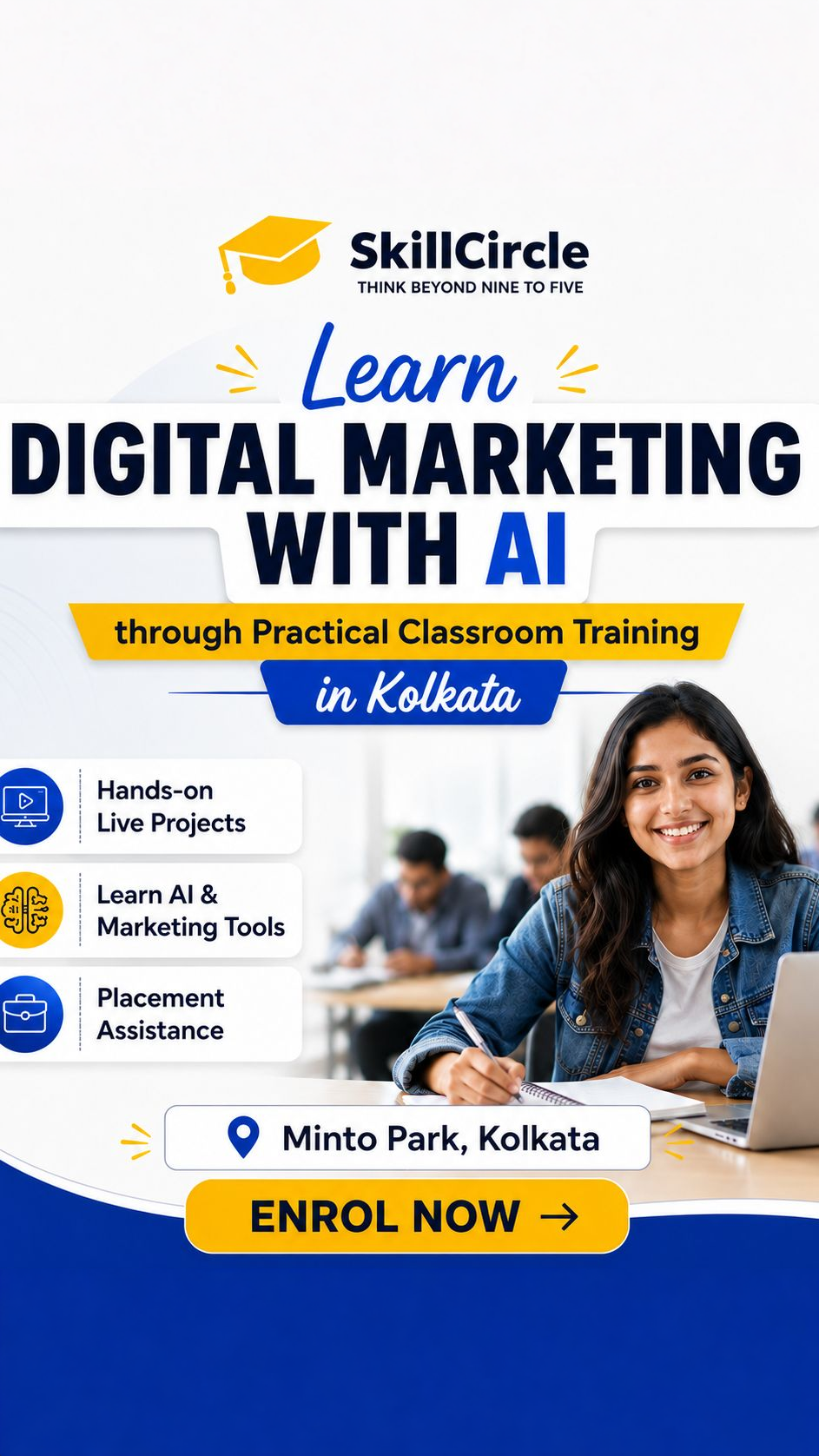 Skill Circle Facebook ad: Join Offline Classes in Minto Park, Kolkata
