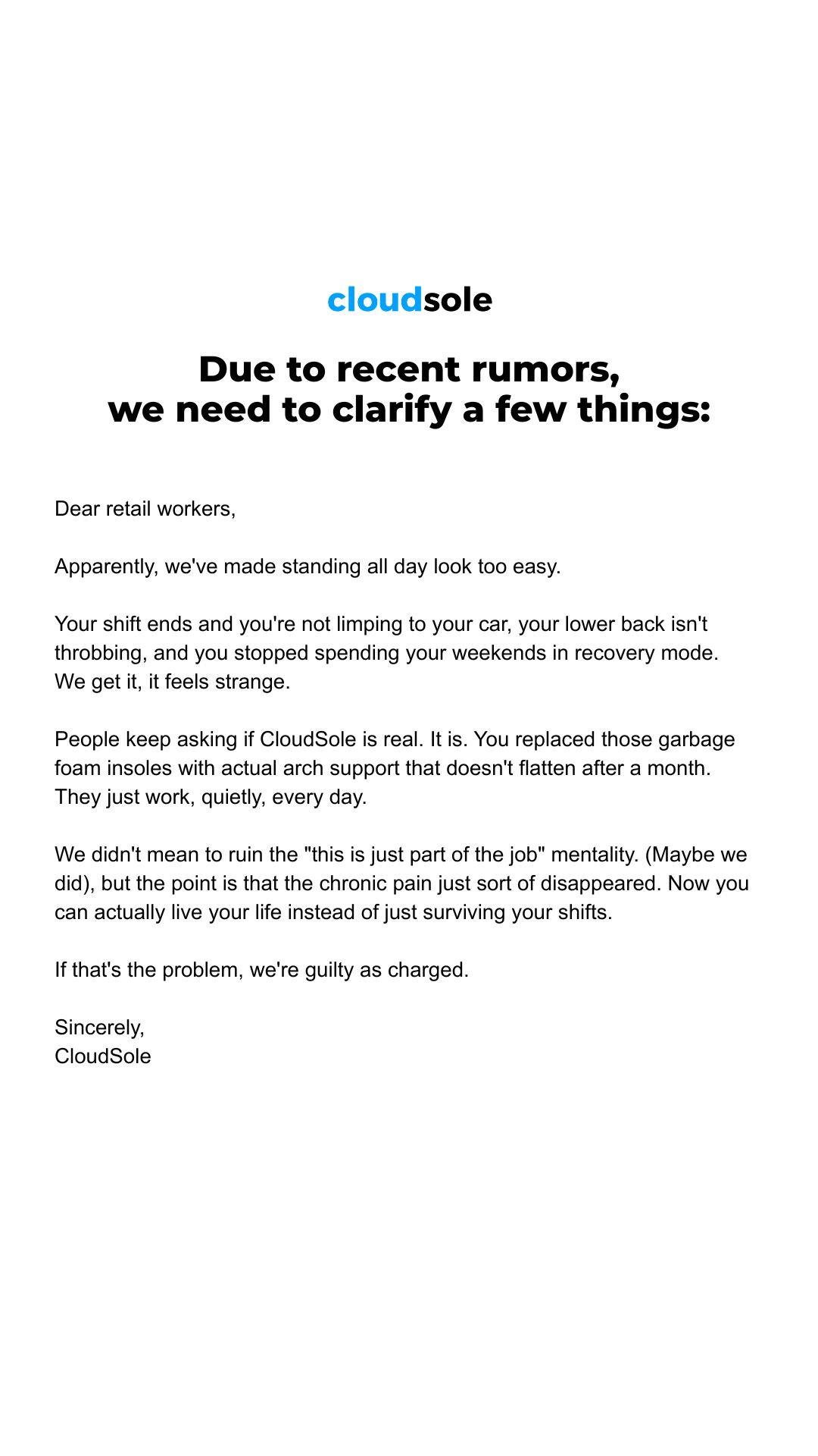 CloudSole Facebook ad