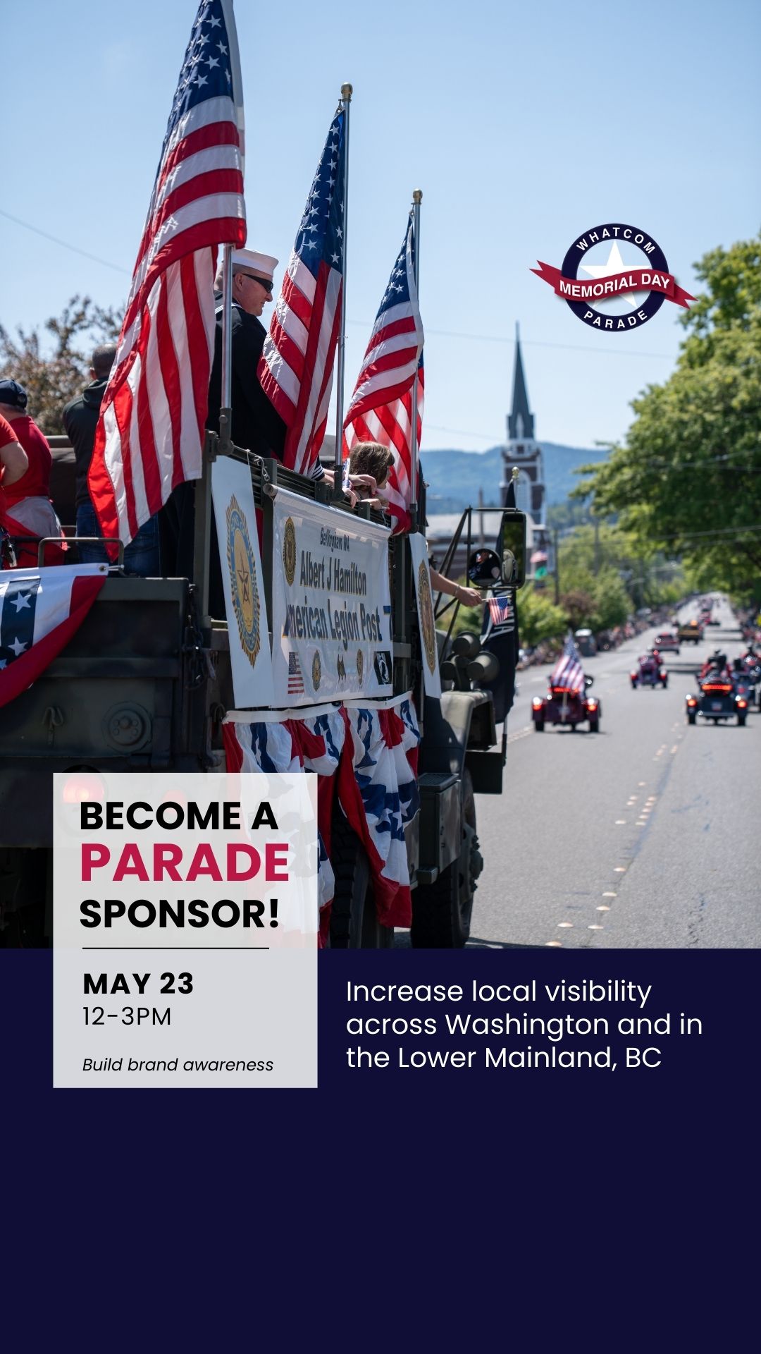 Whatcom Memorial Day Parade Facebook ad from Feb 20, 2026