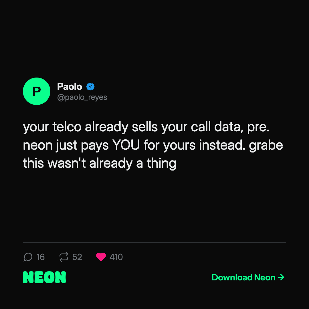 Neon Mobile Facebook ad