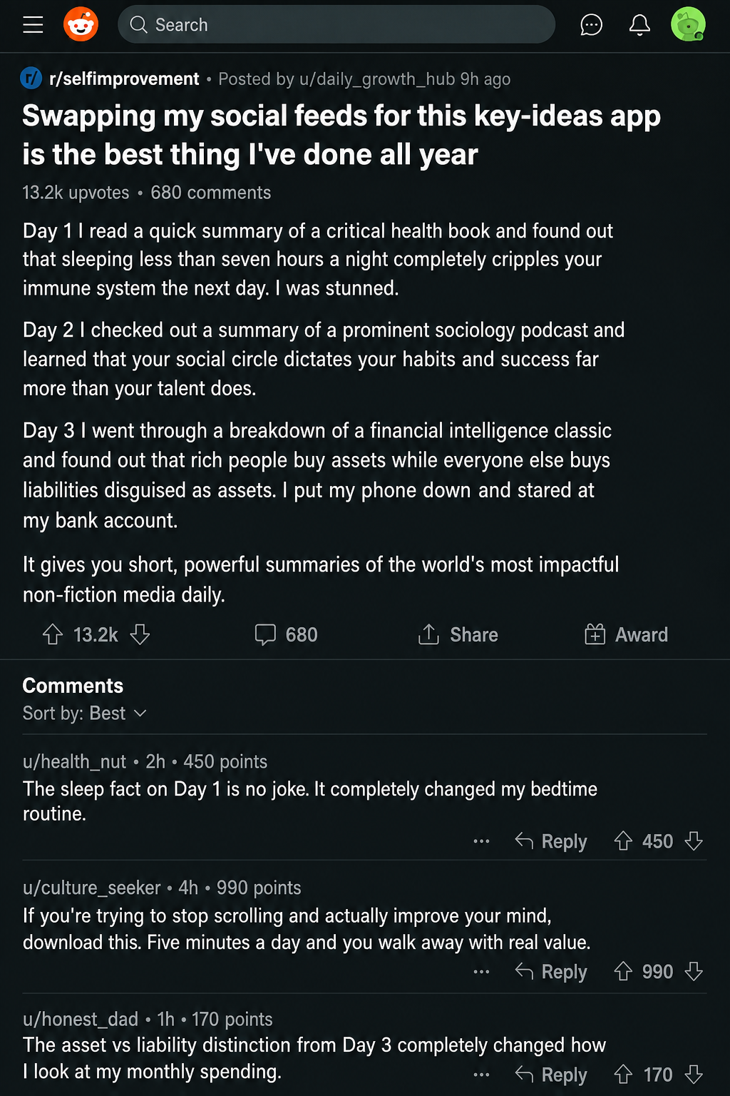 Deepstash Facebook ad