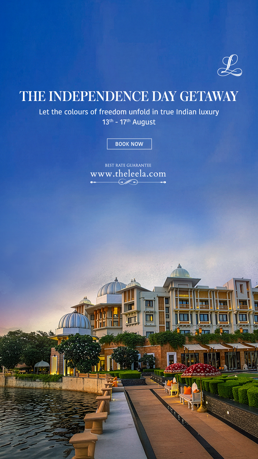 The Leela Palaces Hotels and Resorts Facebook ad from Jul 24, 2026