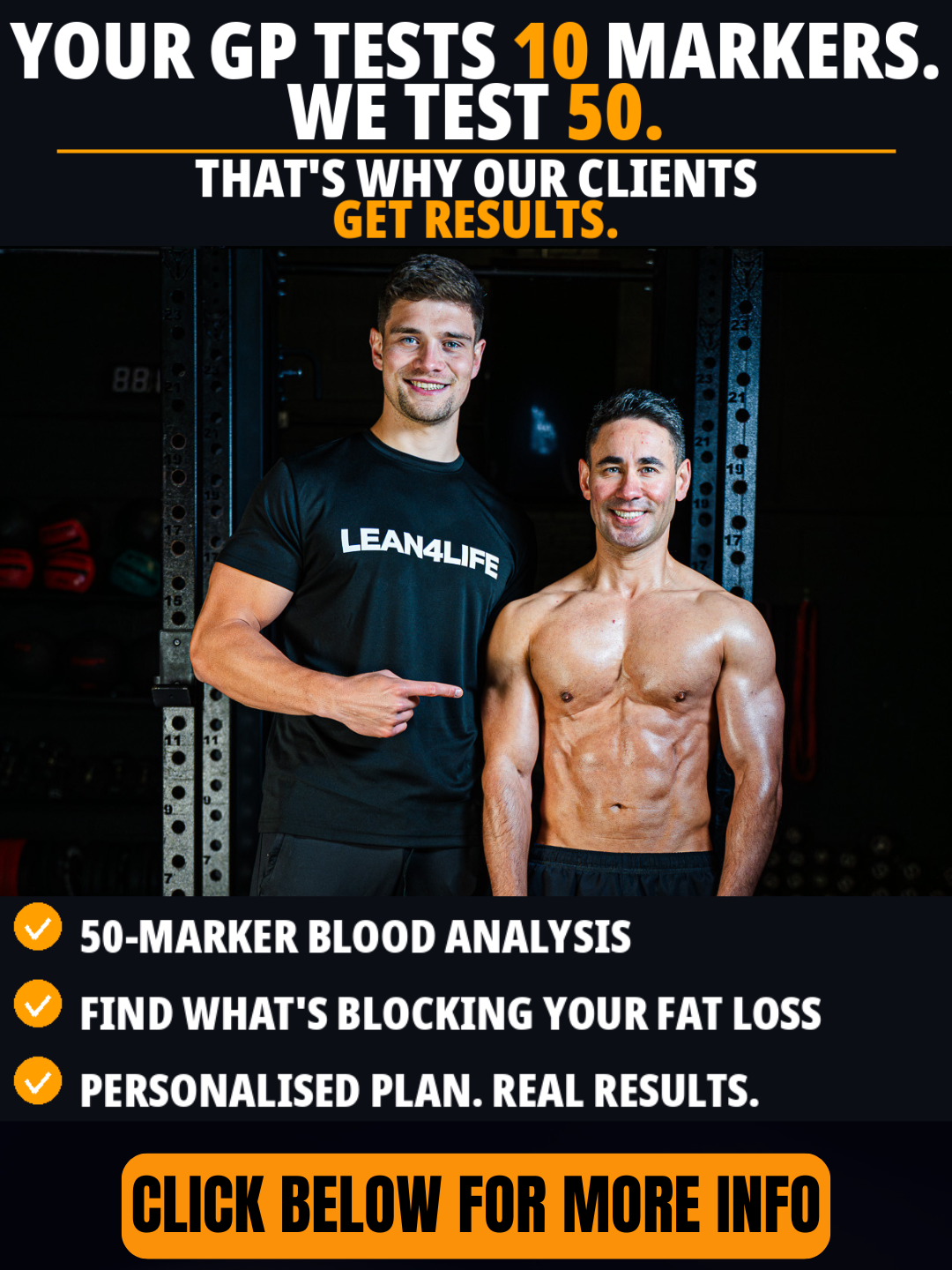 Harry Knights Coaching Facebook ad: Your GP tests 10 markers. We test 50. That's the…