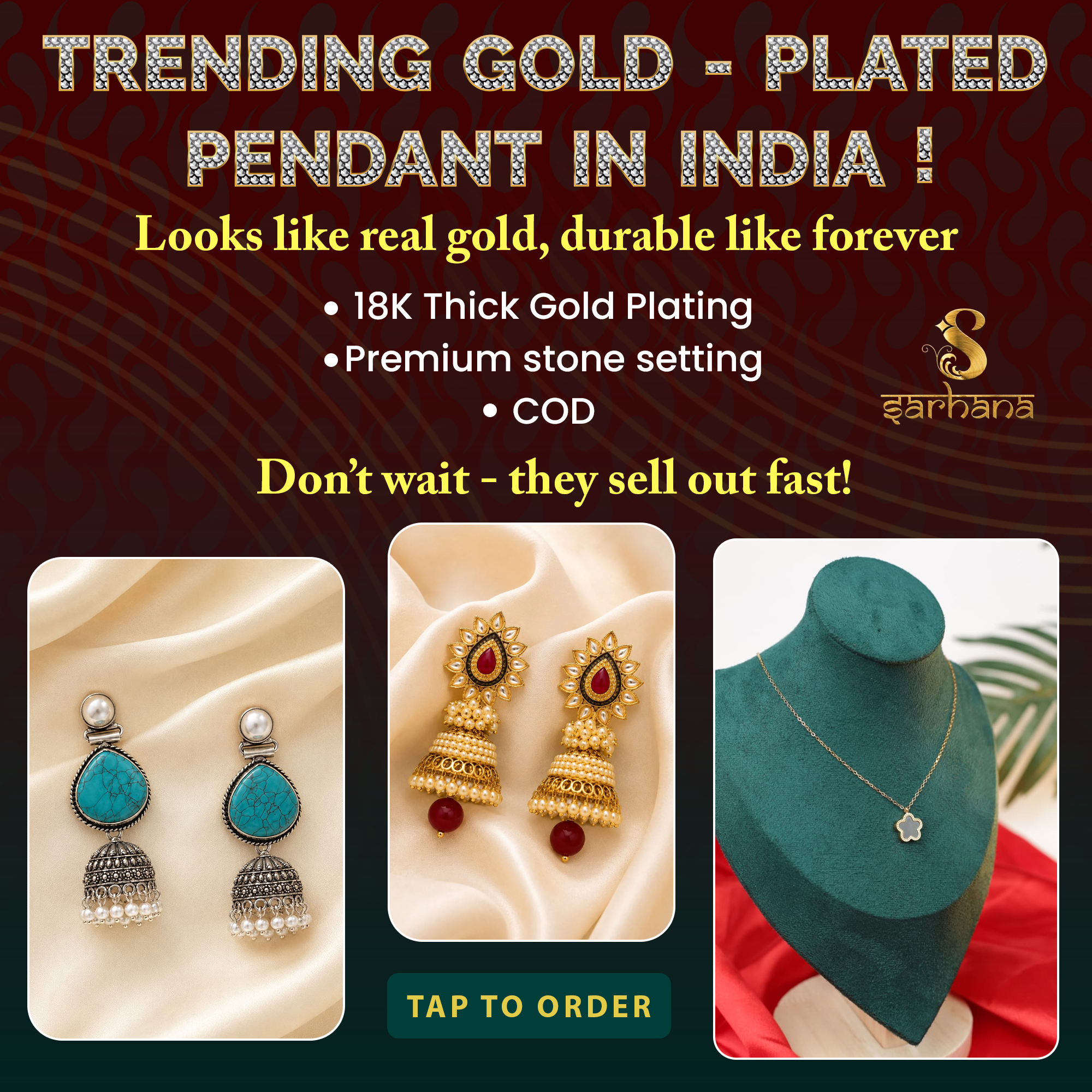 Sarhana Facebook ad: Real gold सारखा premium look हवा आहे