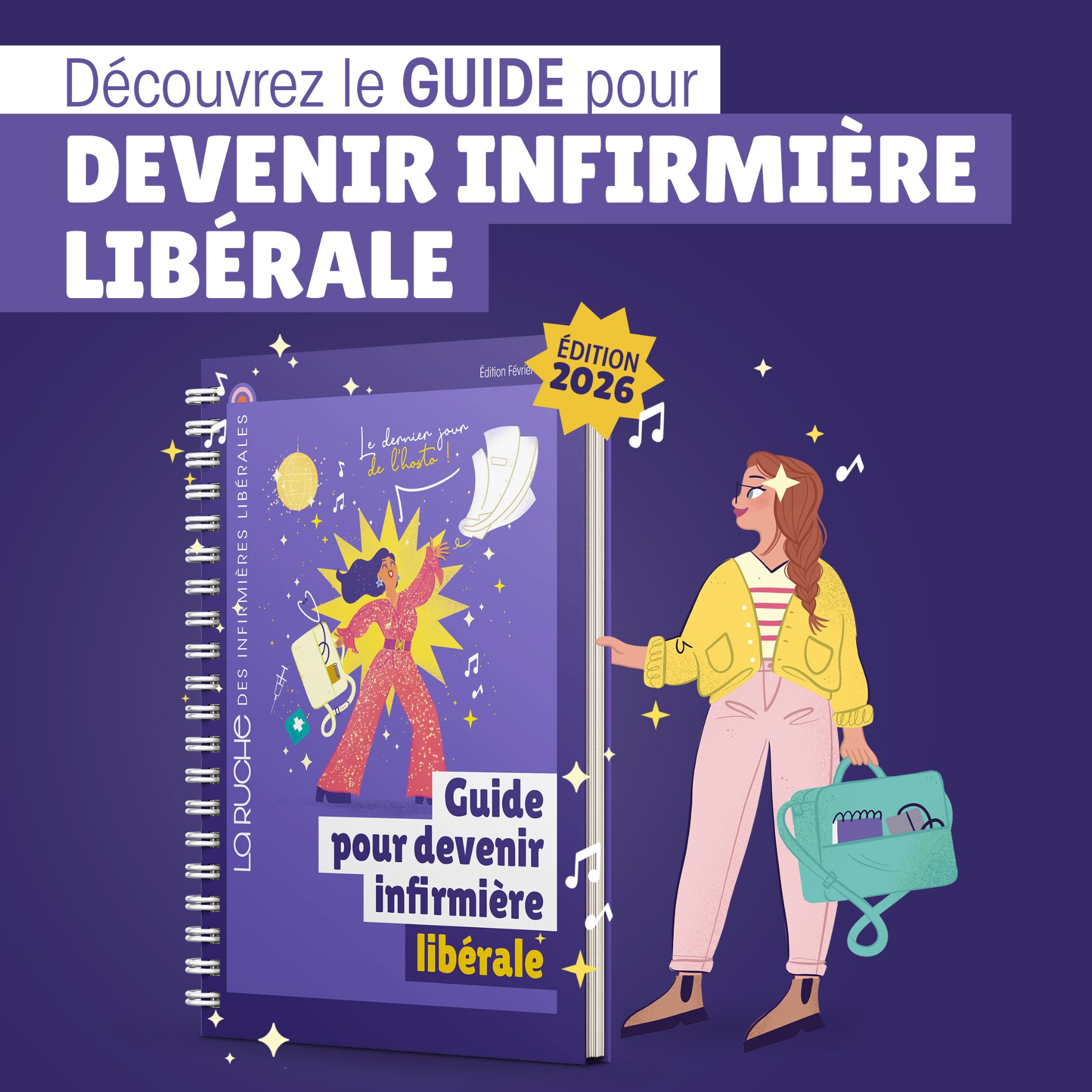 La Ruche des infirmières libérales Facebook ad: Guide gratuit - Devenir infirmière libérale