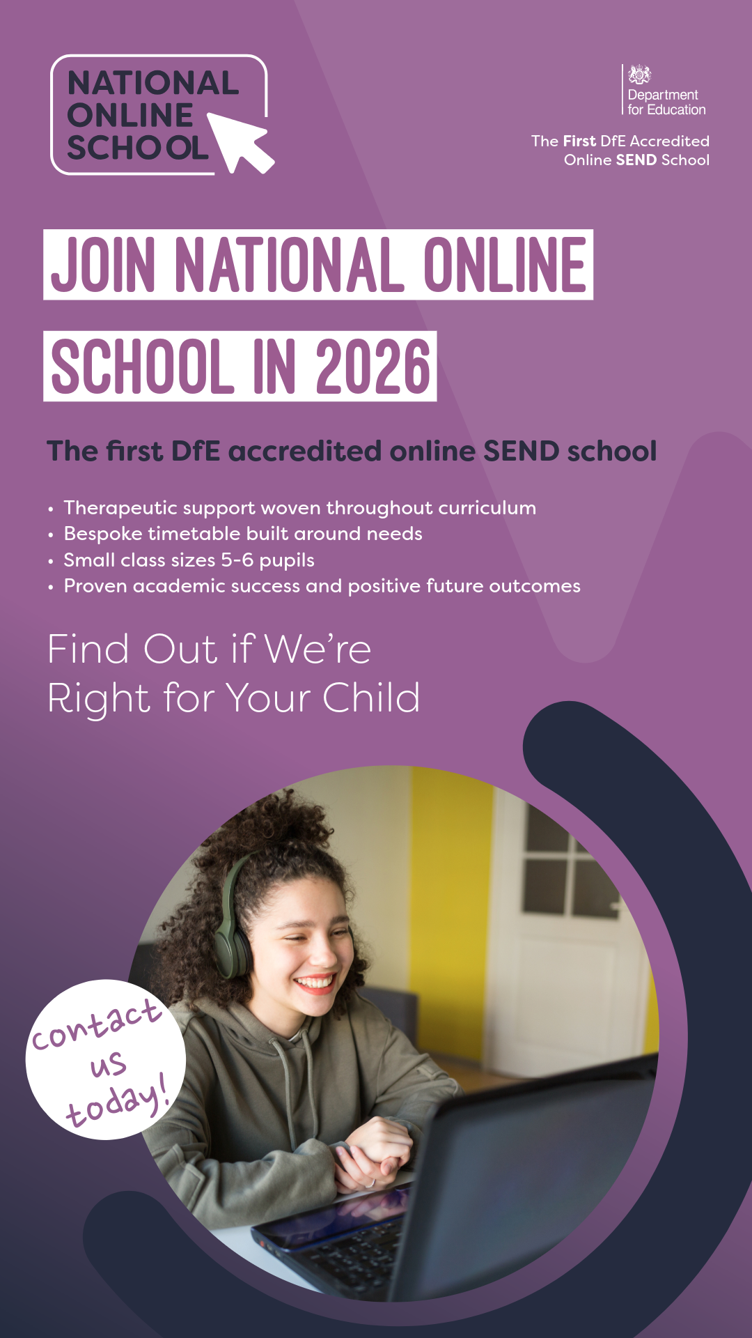 National Online School Facebook ad from Mar 29, 2026