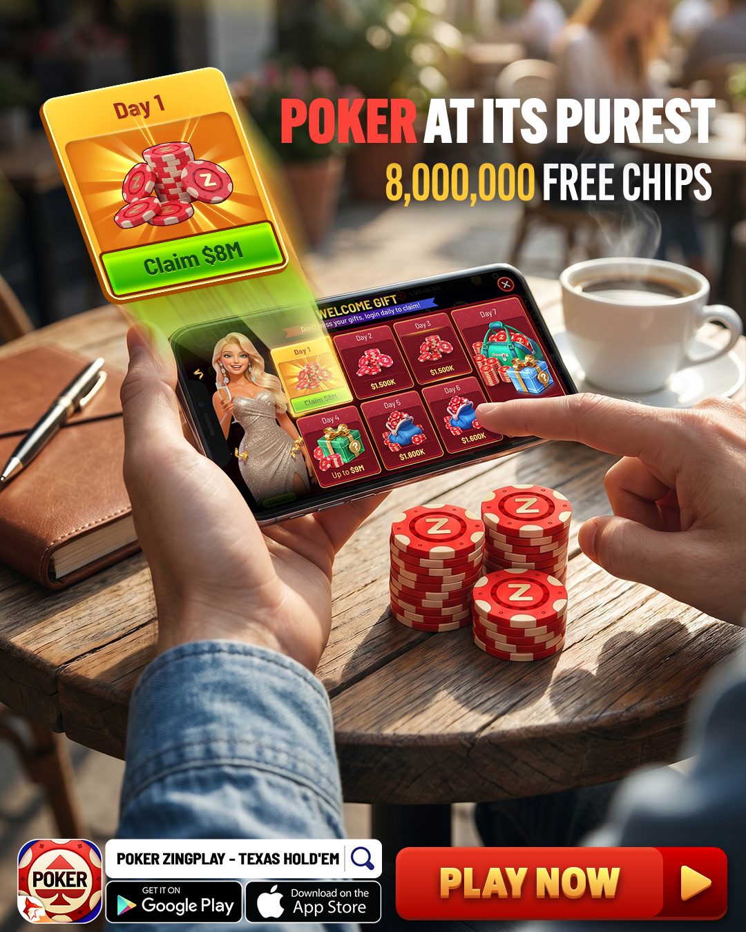 Poker ZingPlay - Texas Hold'em Facebook ad