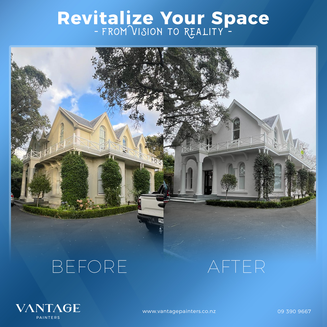 Vantage Painters Facebook ad: Quality workmanship