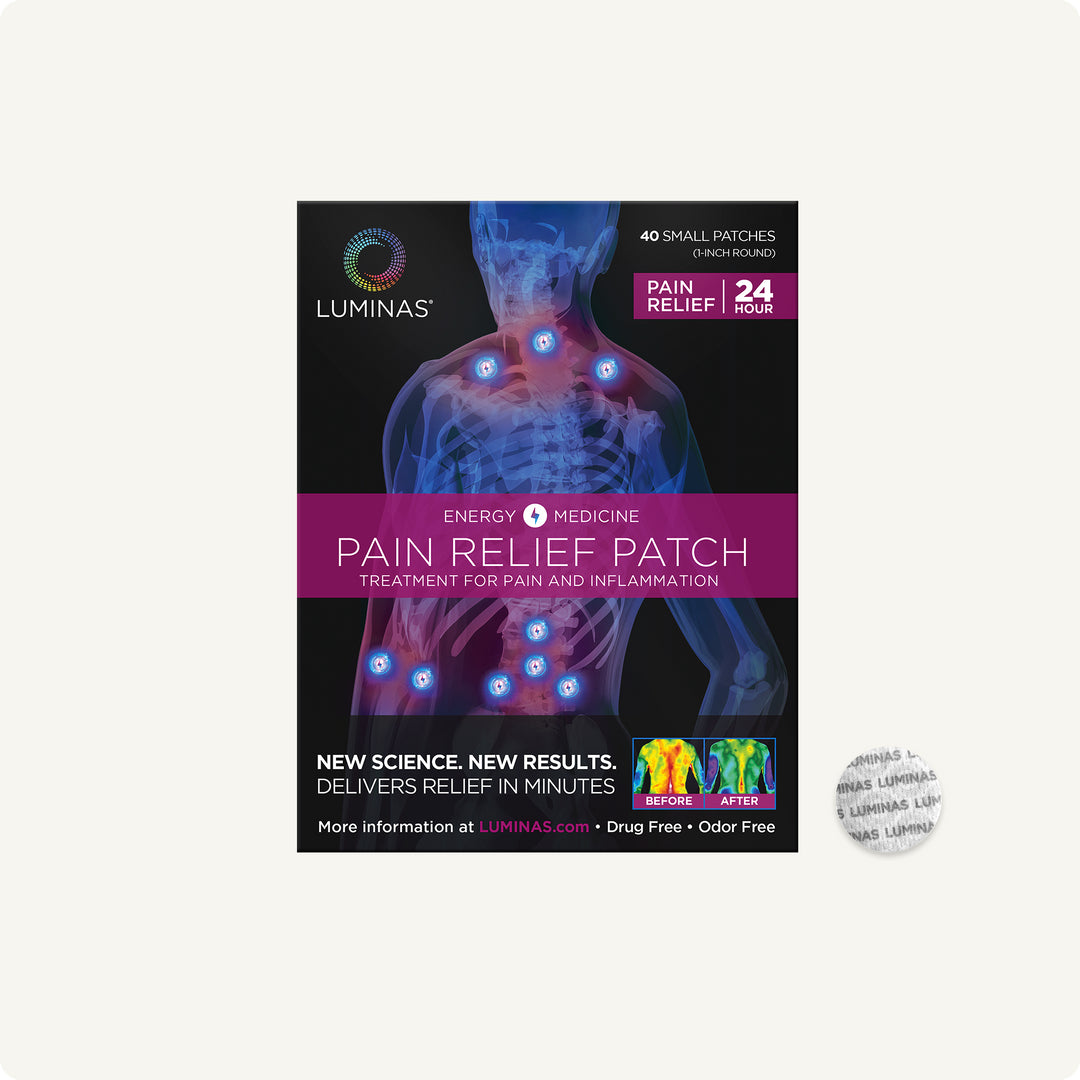 LUMINAS Pain Relief Facebook ad: You’re this close to natural pain relief.