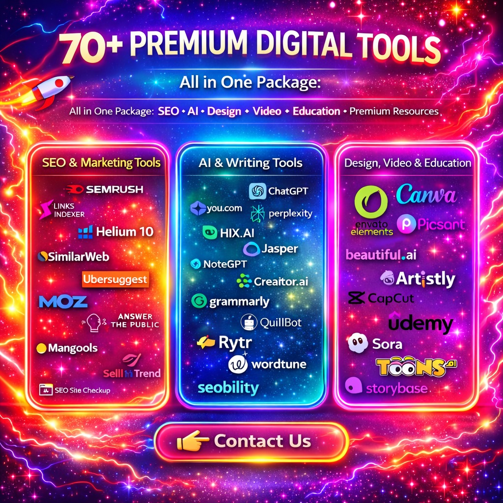 Digital hub ZA Facebook ad: 70+ Premium Digital Tools, All in One!