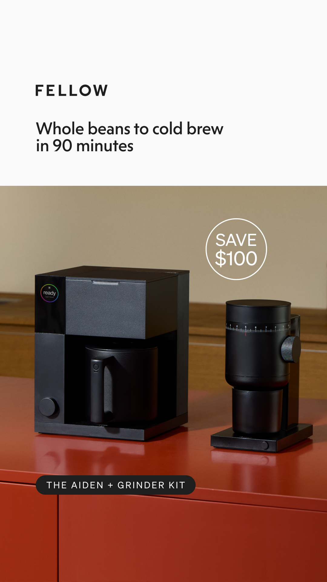 Fellow Facebook ad: Whole beans to cold brew in one setup