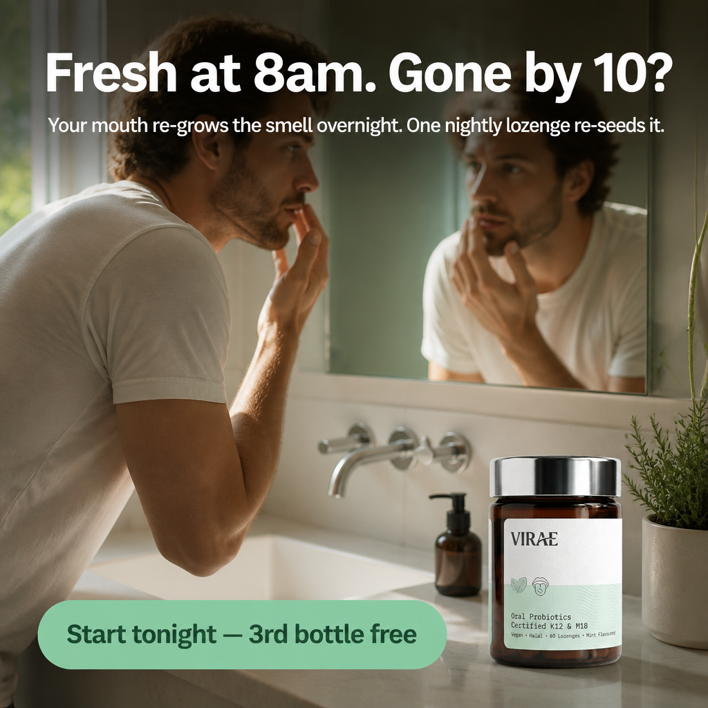 Virae Health Facebook ad: Get Fresh Morning Breath