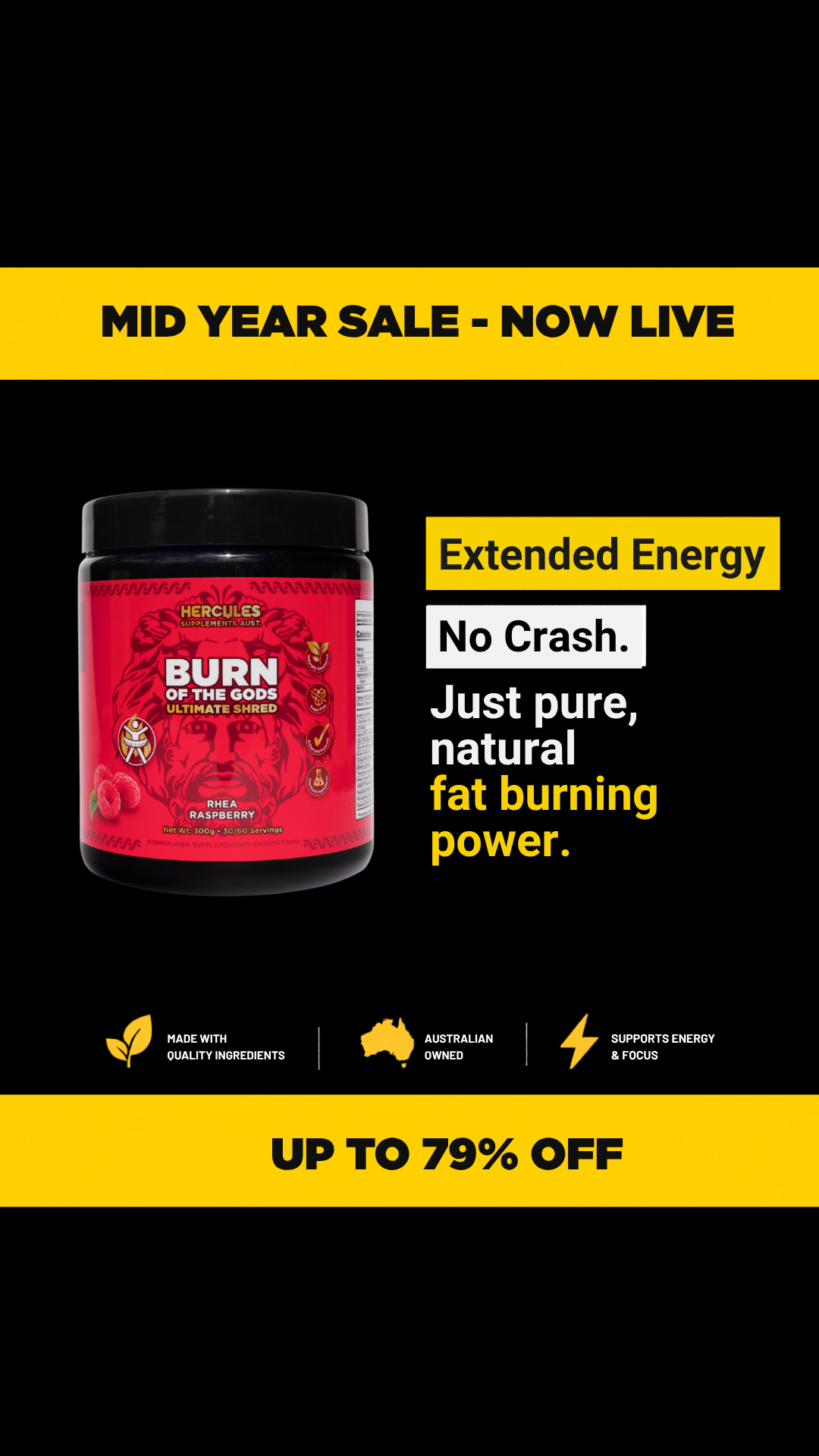 Hercules Supplements Aust Facebook ad