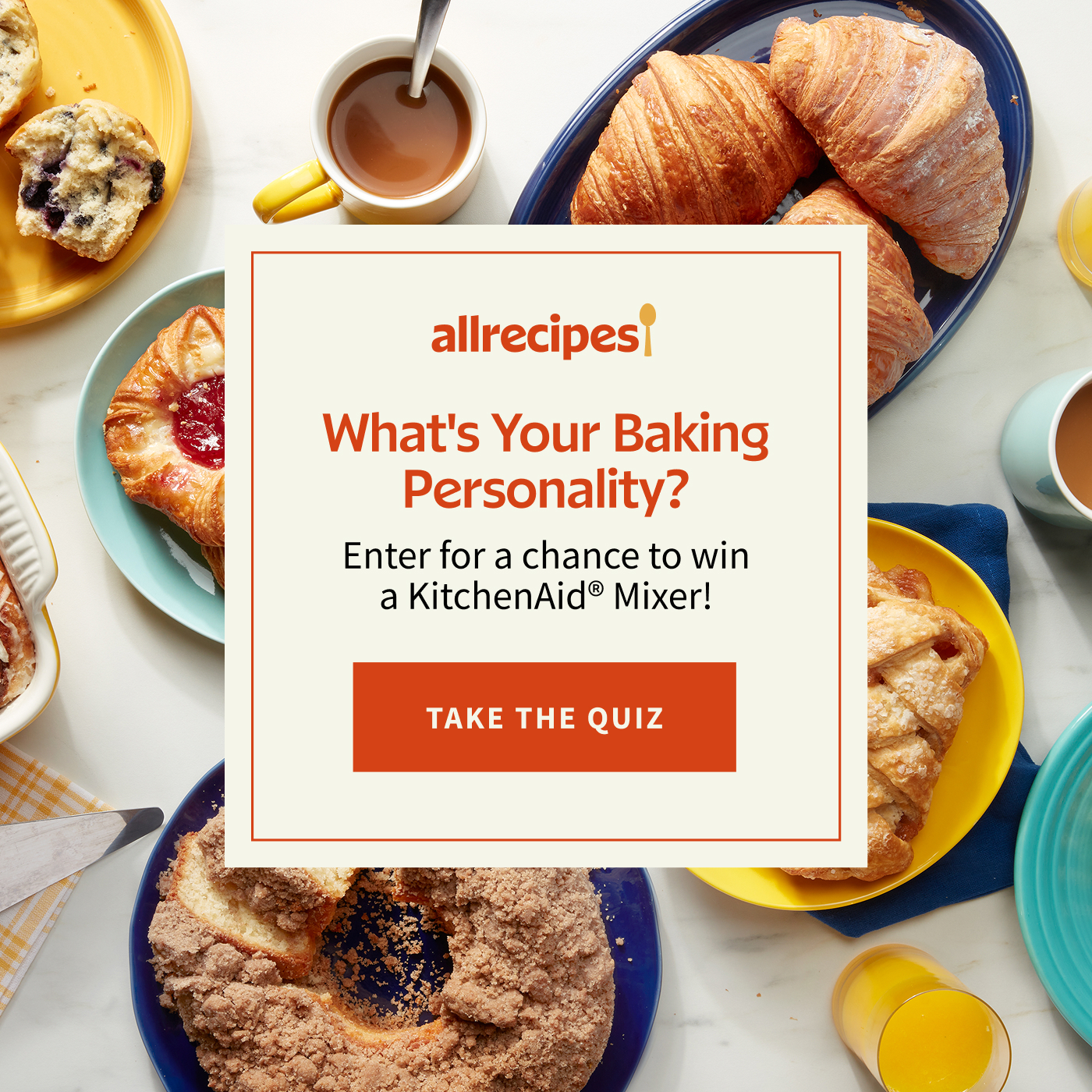 Allrecipes Facebook ad: Take the Quiz for a Chance to Win!