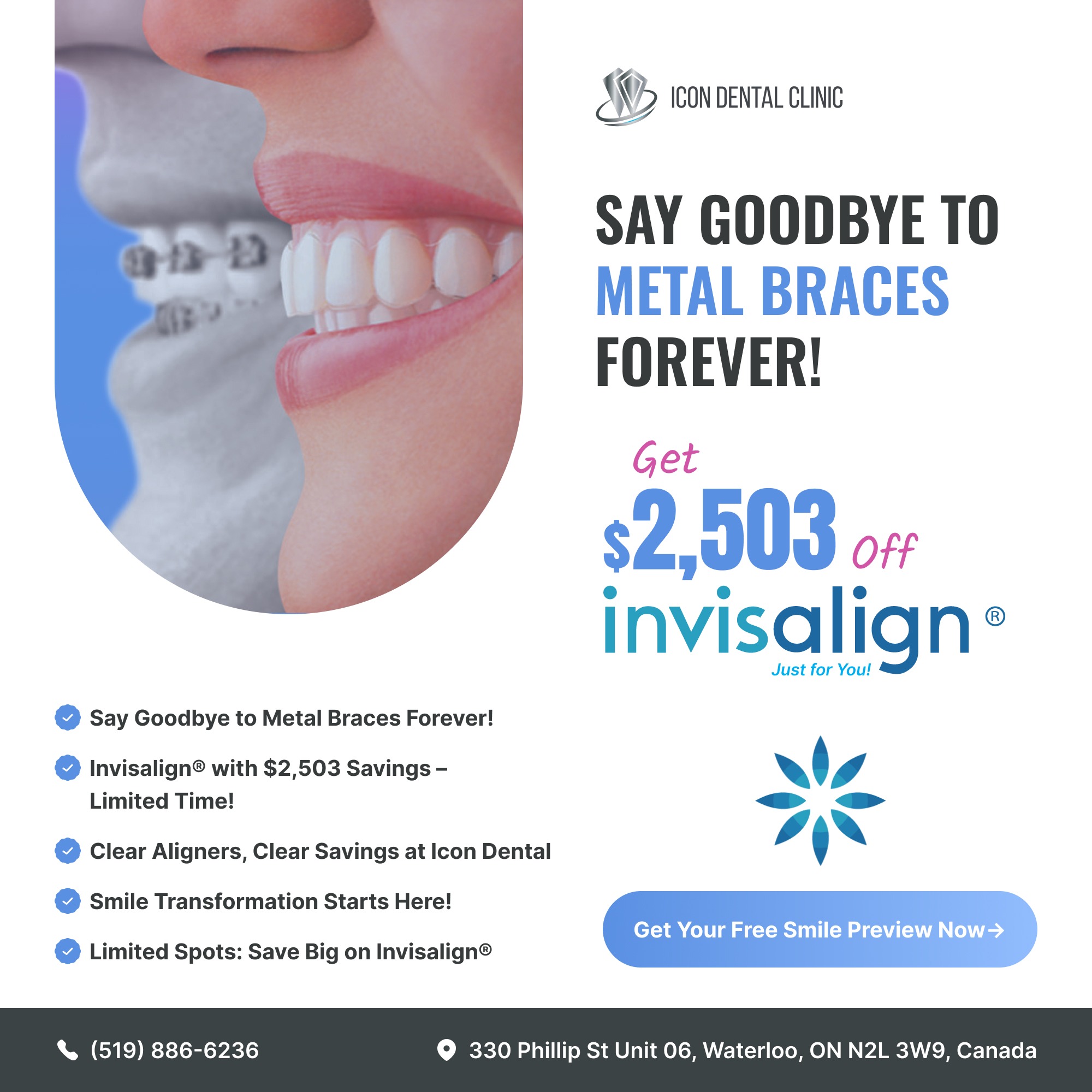 Icon Dental Clinic Facebook ad from Jan 22, 2025