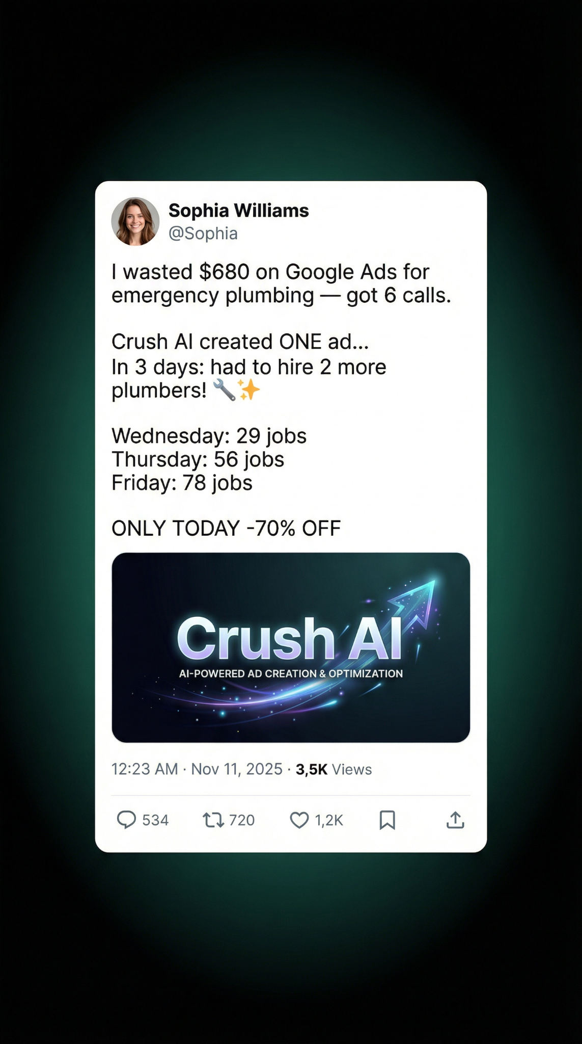 trycrush.ai Facebook ad