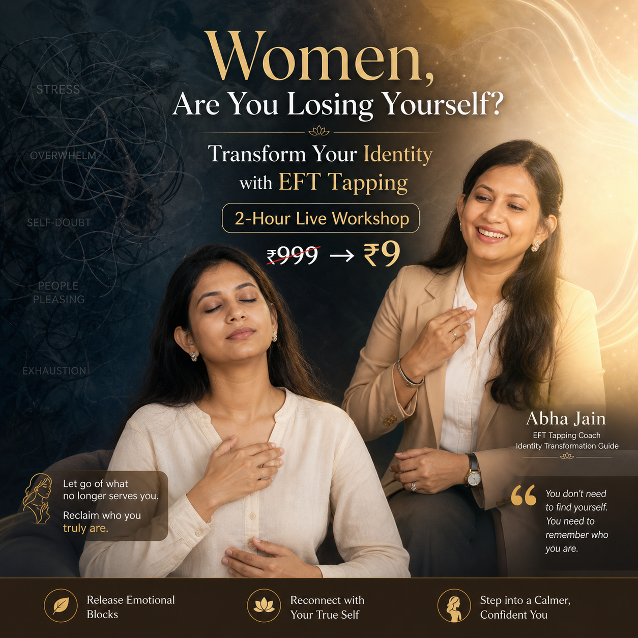 AABHA JAIN Facebook ad: The Unshakeable You Workshop (Rs 9/-)