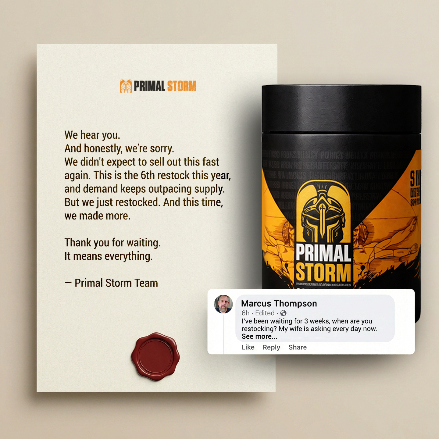 Primal Storm Facebook ad