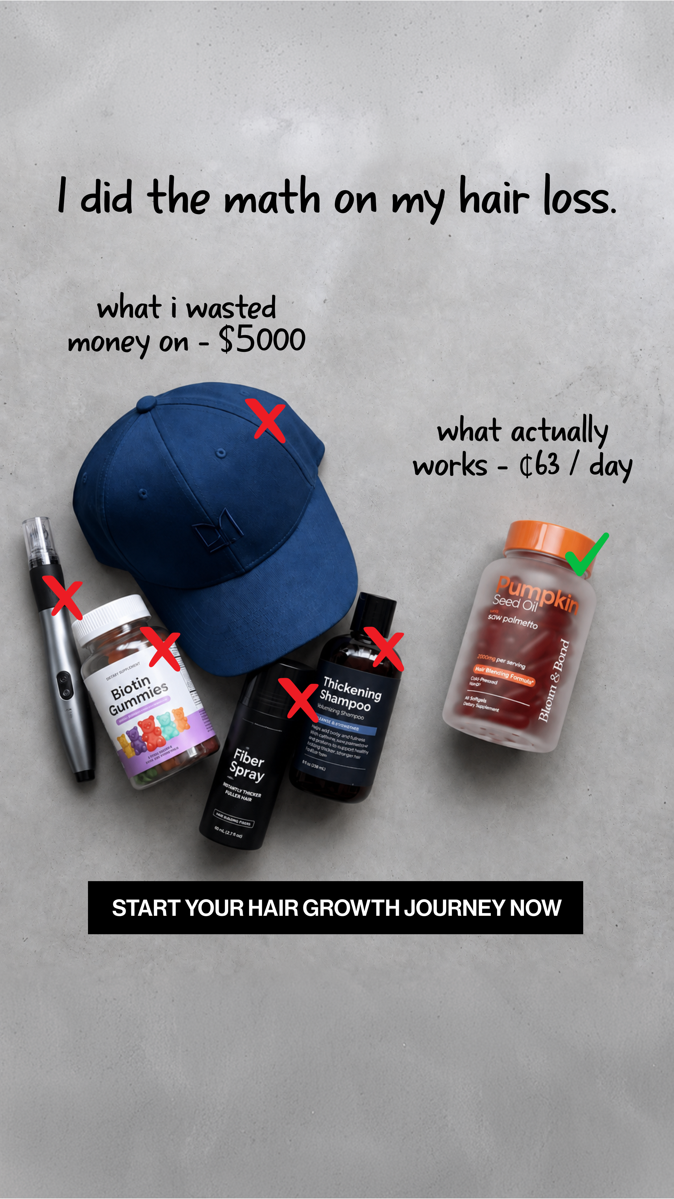 Bloom & Bond Facebook ad: Help Hair Loss Naturally