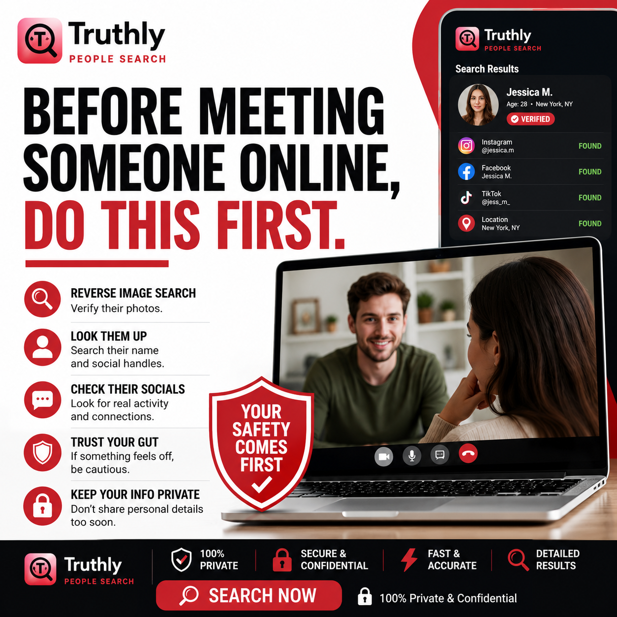 Truthly Facebook ad: Search And Verify Identities