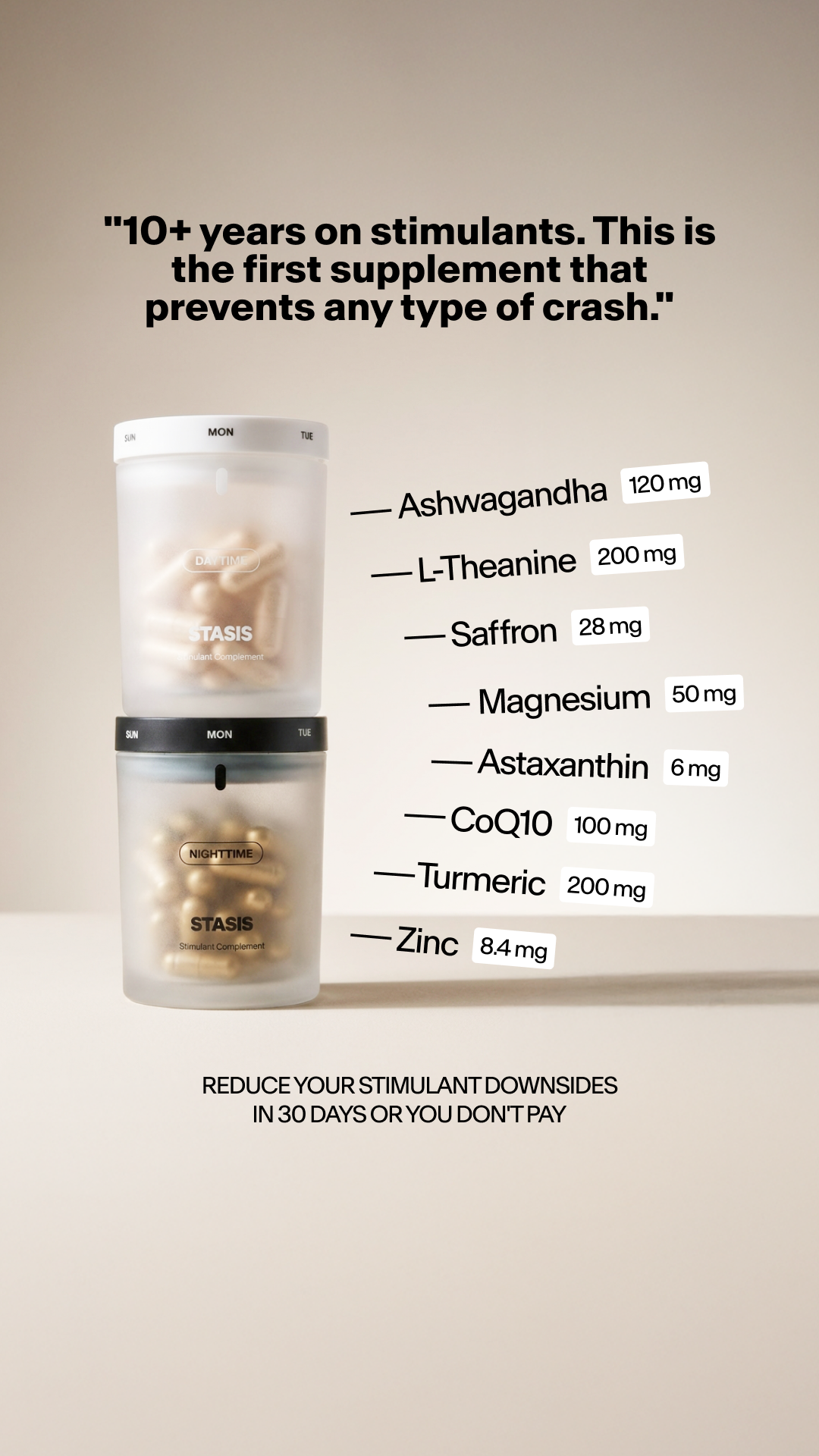 Stasis Facebook ad