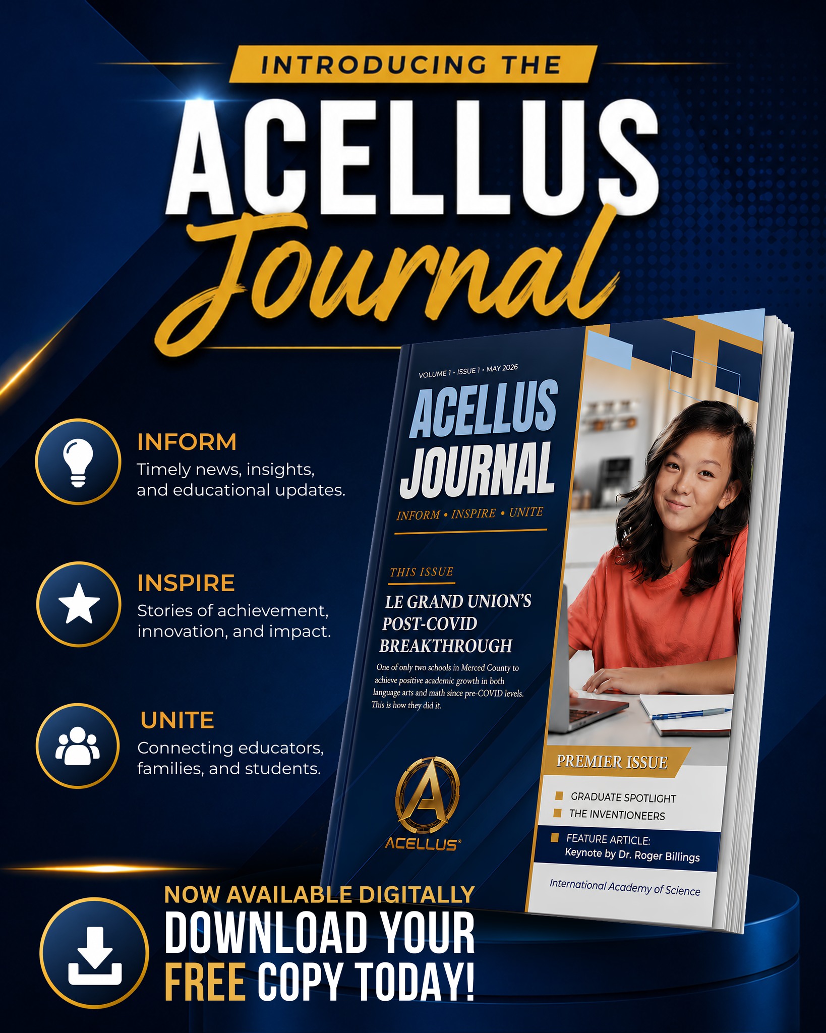 Acellus Academy Facebook ad: We're pleased to introduce the Acellus Journal!