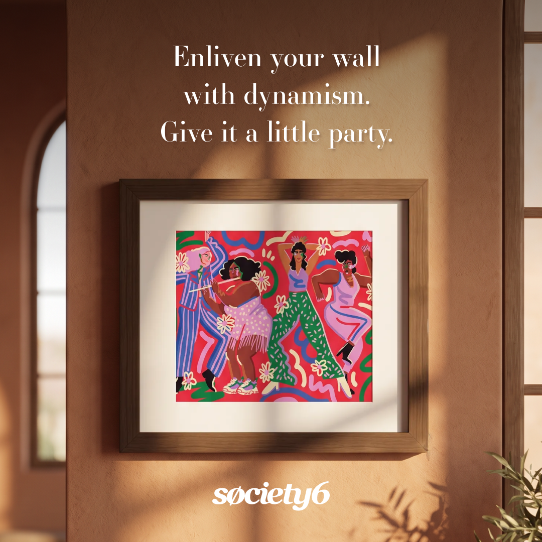 Society6 Facebook ad: Dance Party for Your Wall