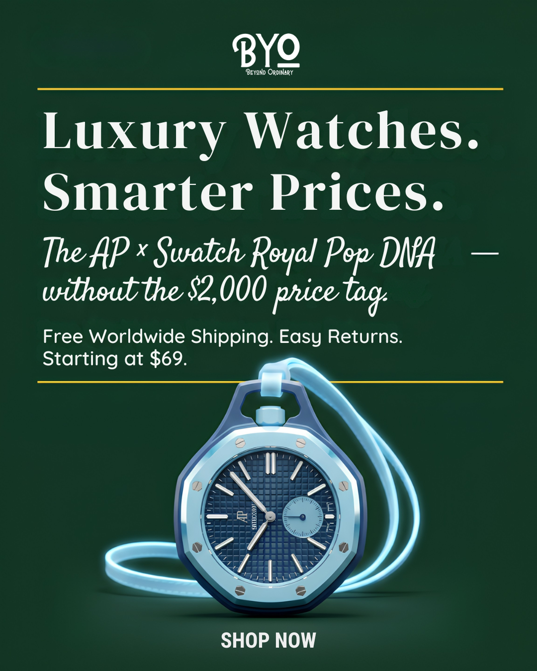 Beyond Ordinary Facebook ad: Shop The Drop. While Stock Lasts