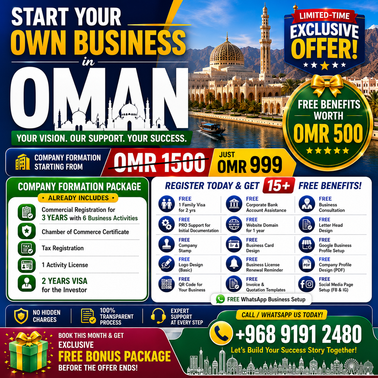 Seenmode Facebook ad: Save OMR 500 on Company Registration in Oman