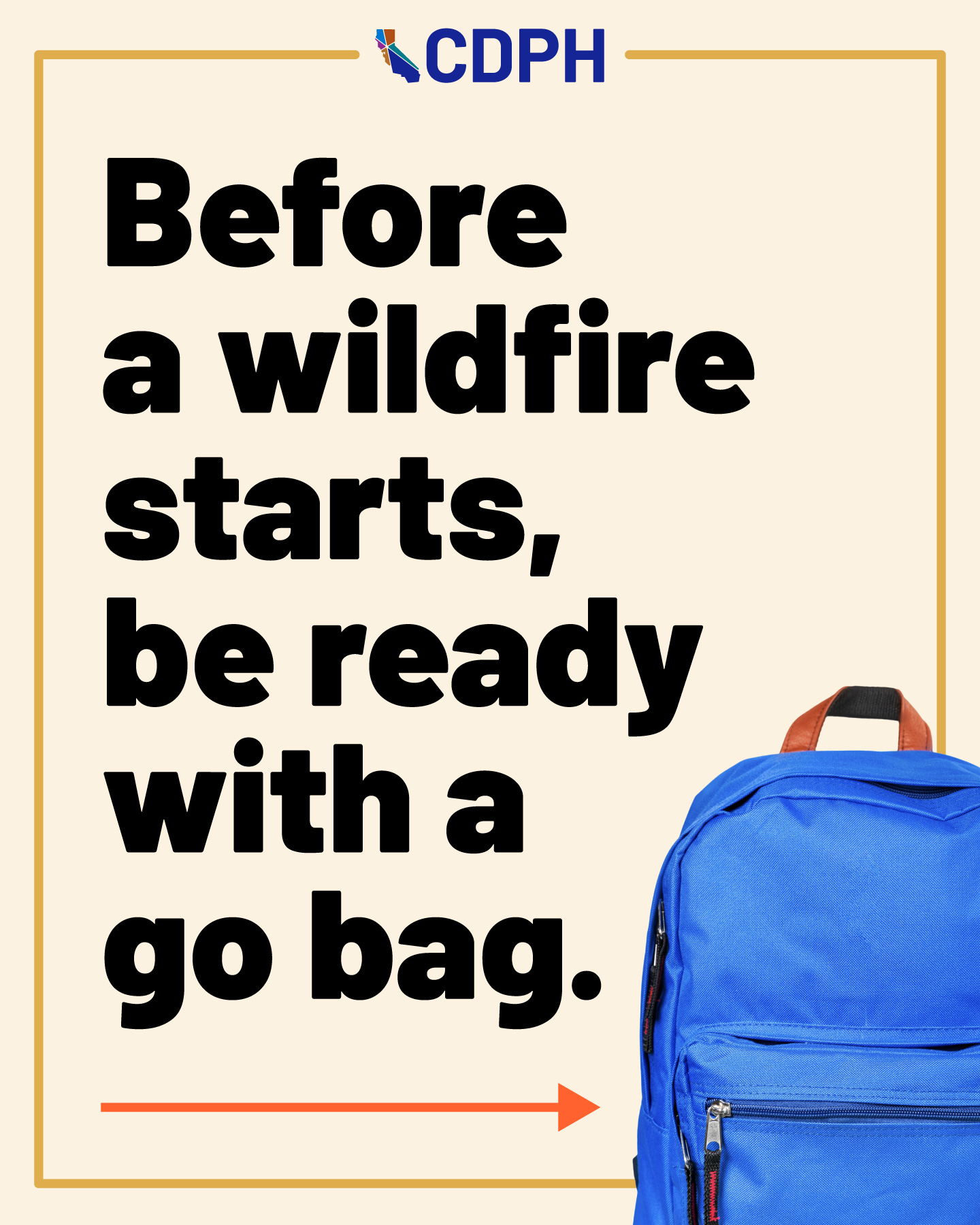 California Department of Public Health Facebook ad: Wildfires can move fast.