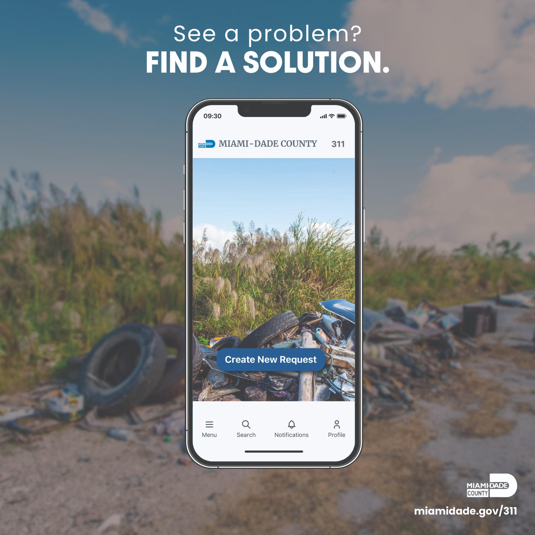 Miami-Dade 311 Facebook ad: Connect With Us!