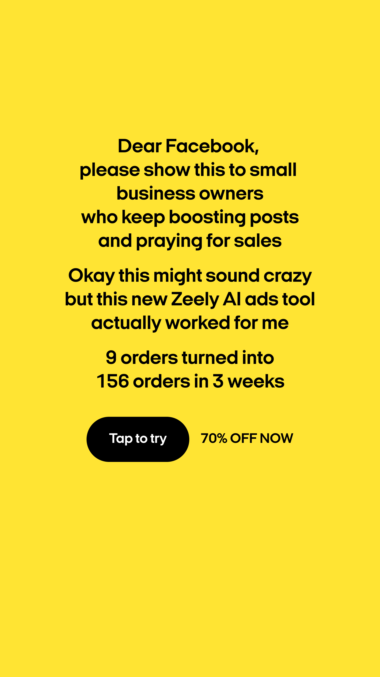 Zeely Facebook ad