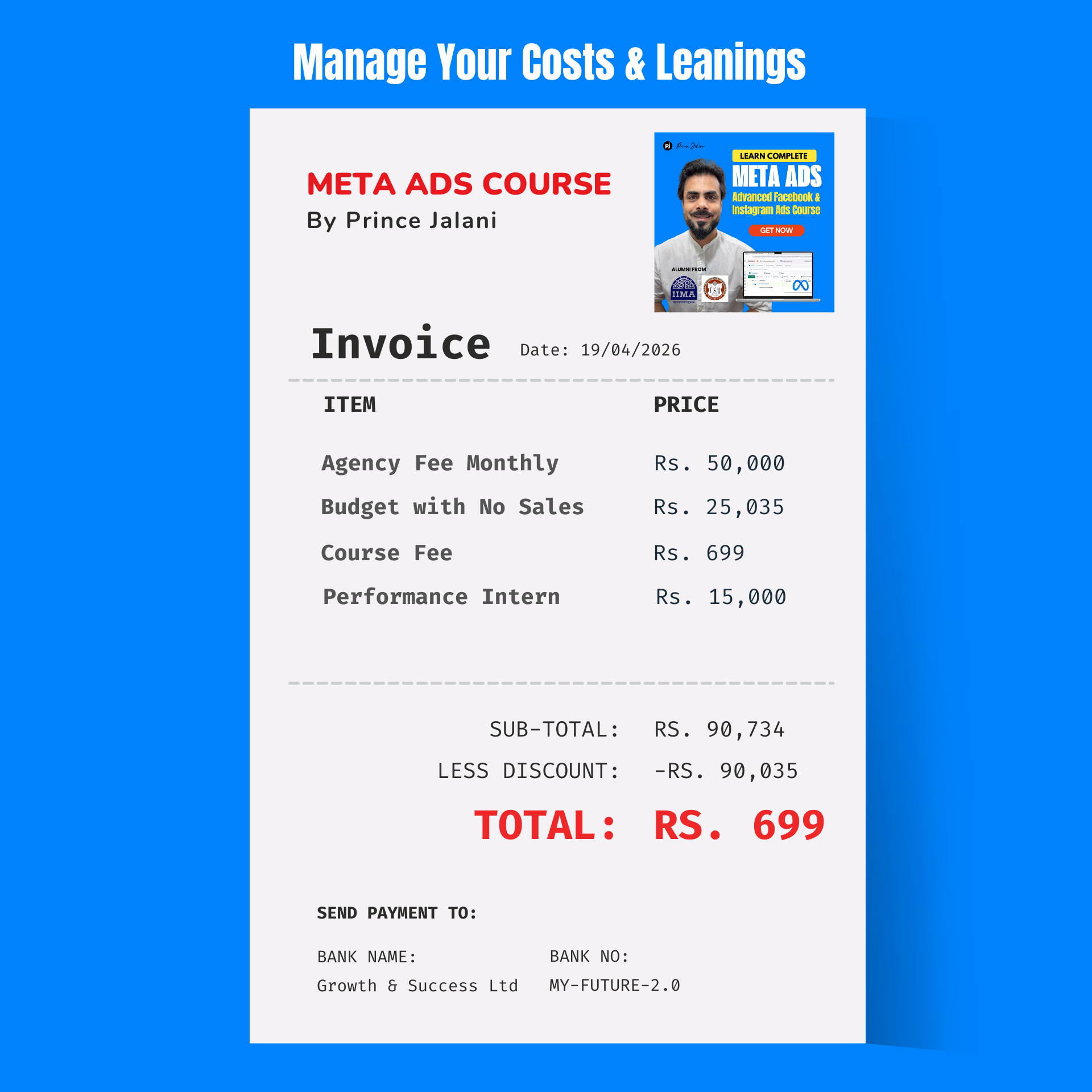 Prince Jalani Facebook ad