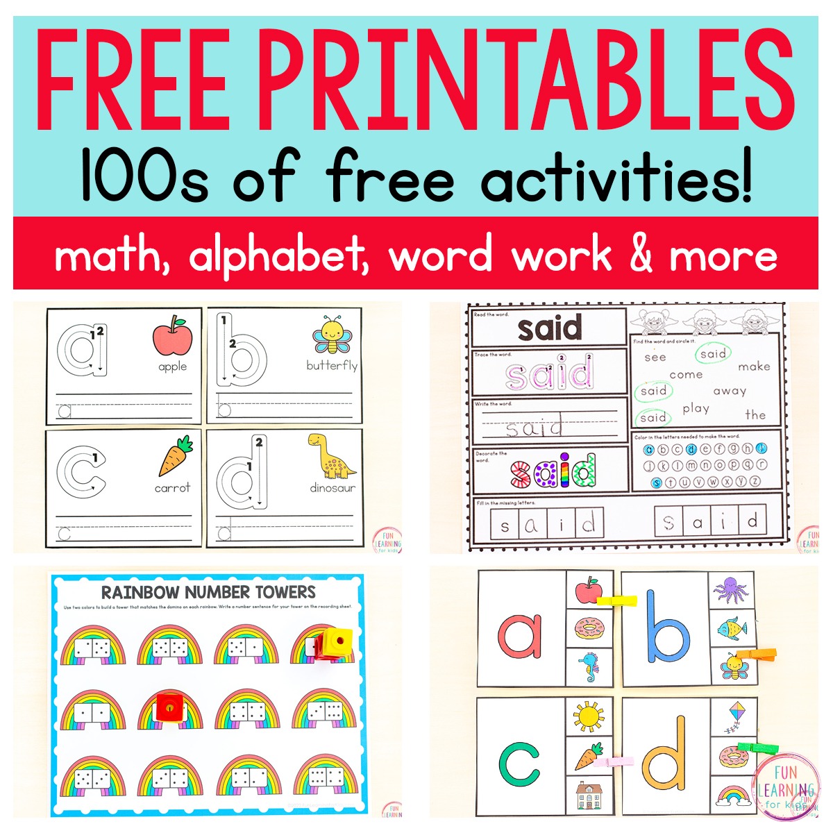 Fun Learning Activities for Kids Facebook ad