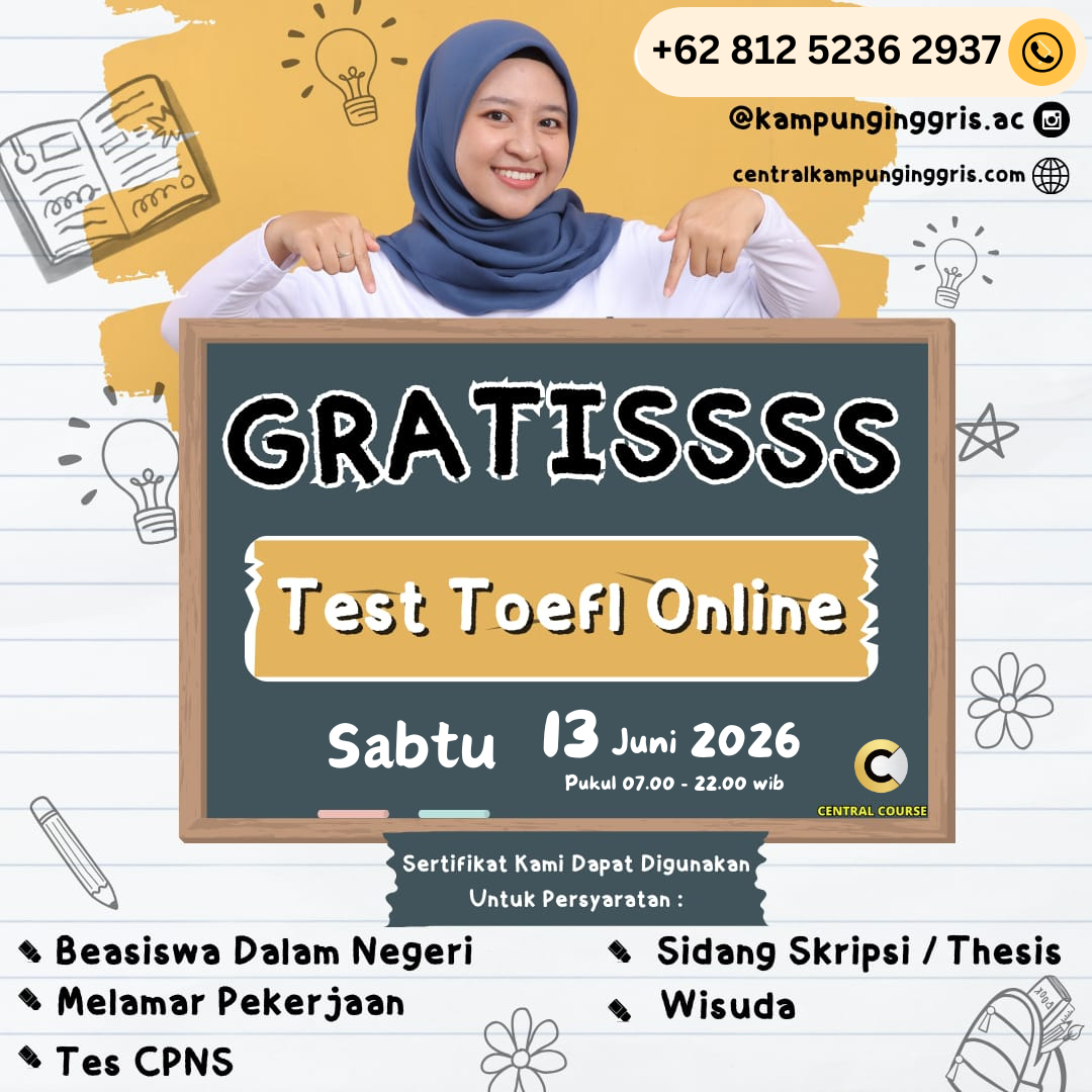 Centralkampunginggris Facebook ad: Toefl - centralcourseofficial