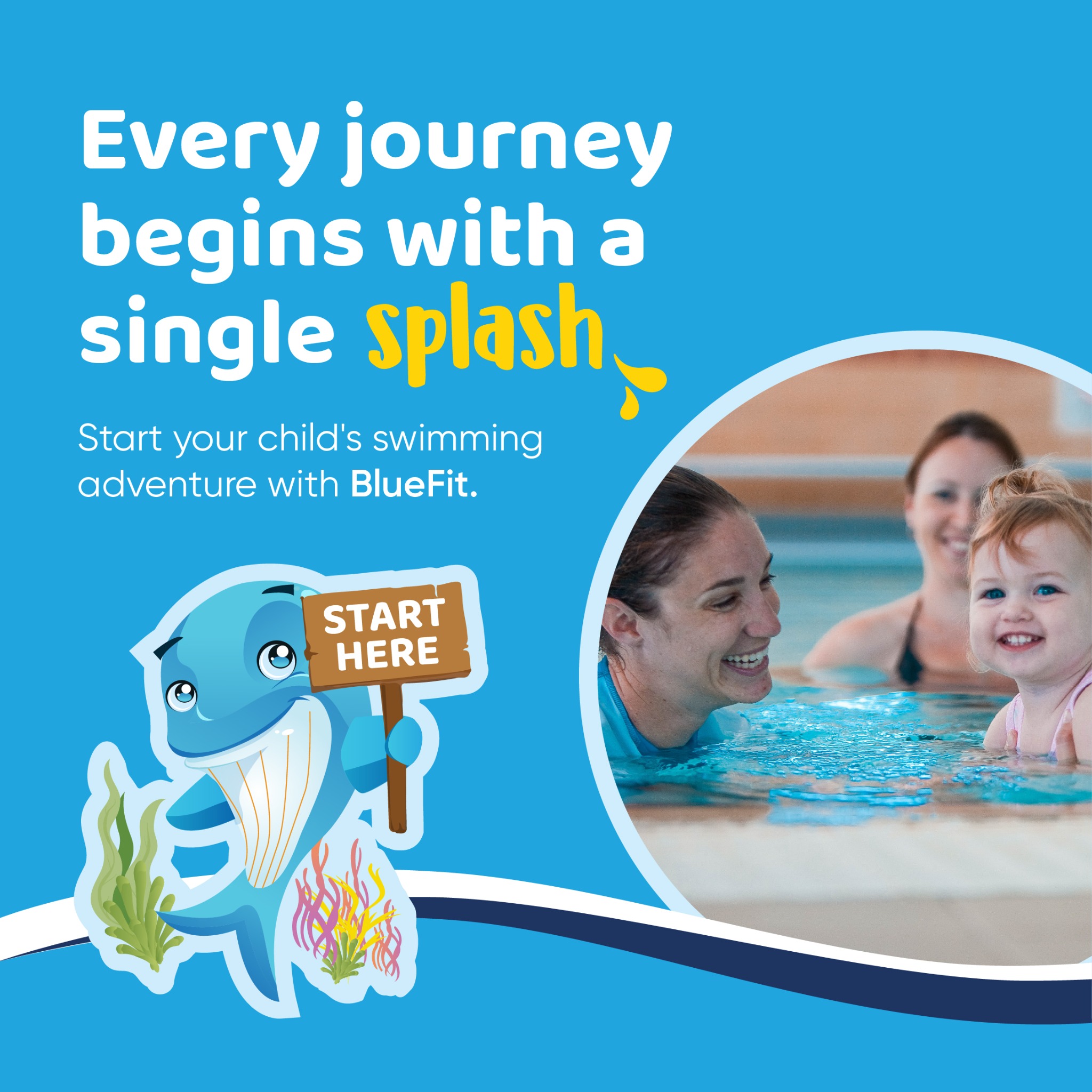 BlueFit Swimming Facebook ad: 10/10 because my son is really improving since…