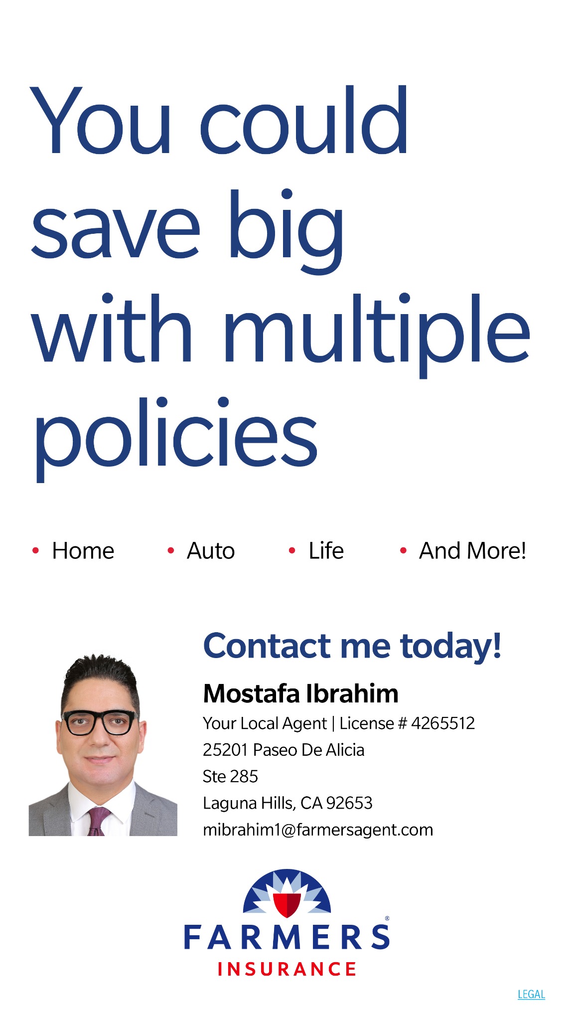 Mostafa Ibrahim - Insurance Agency Facebook ad from Jan 11, 2026