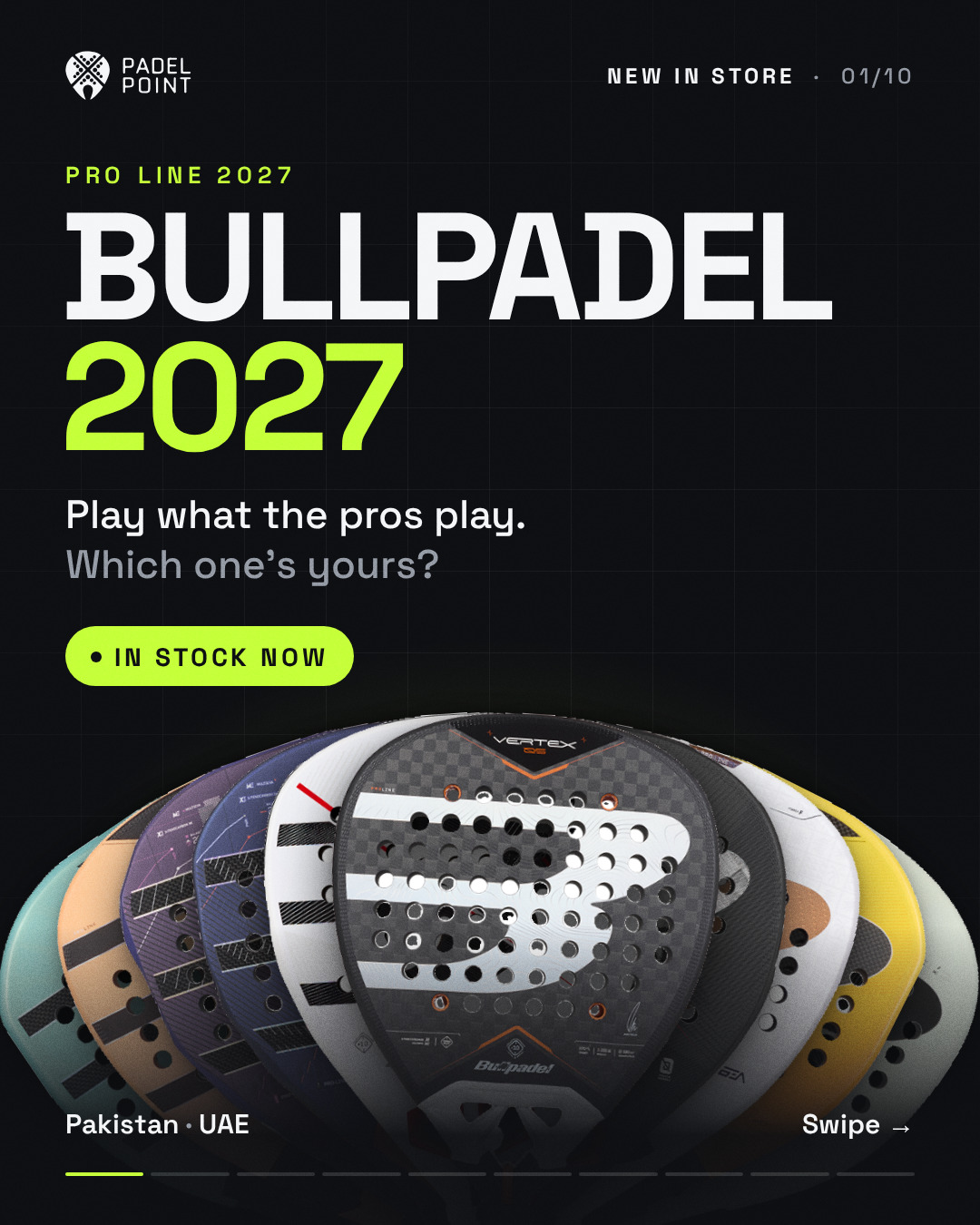 Padel Point Facebook ad: Bullpadel 2027 is here.