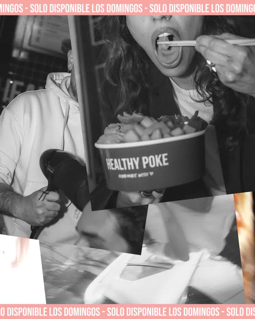 Healthy Poke Facebook ad: Oferta sólo los domingos