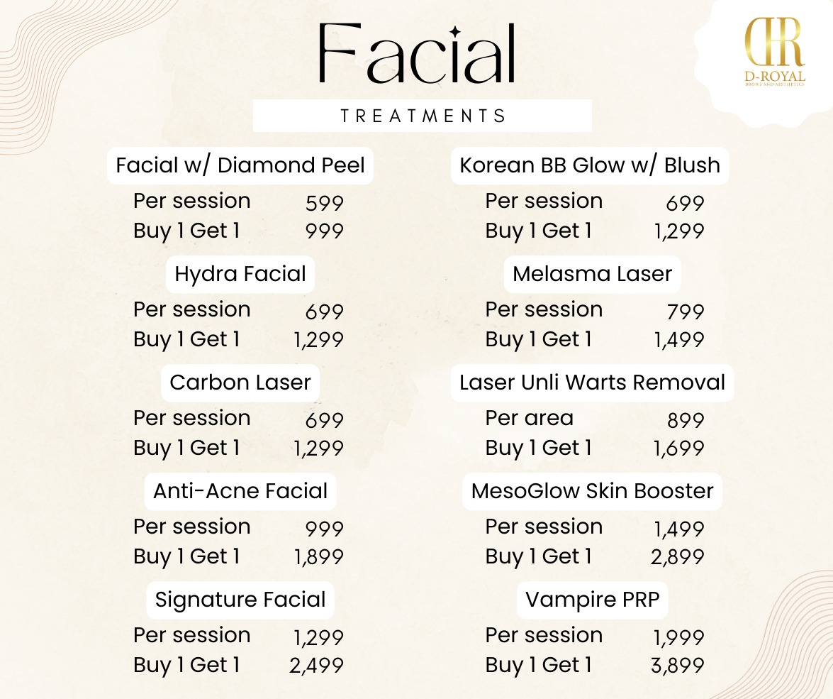 D Royal Brows and Aesthetics - Pacita Laguna Facebook ad: Glow Brighter at D Royal Brows & Aesthetics