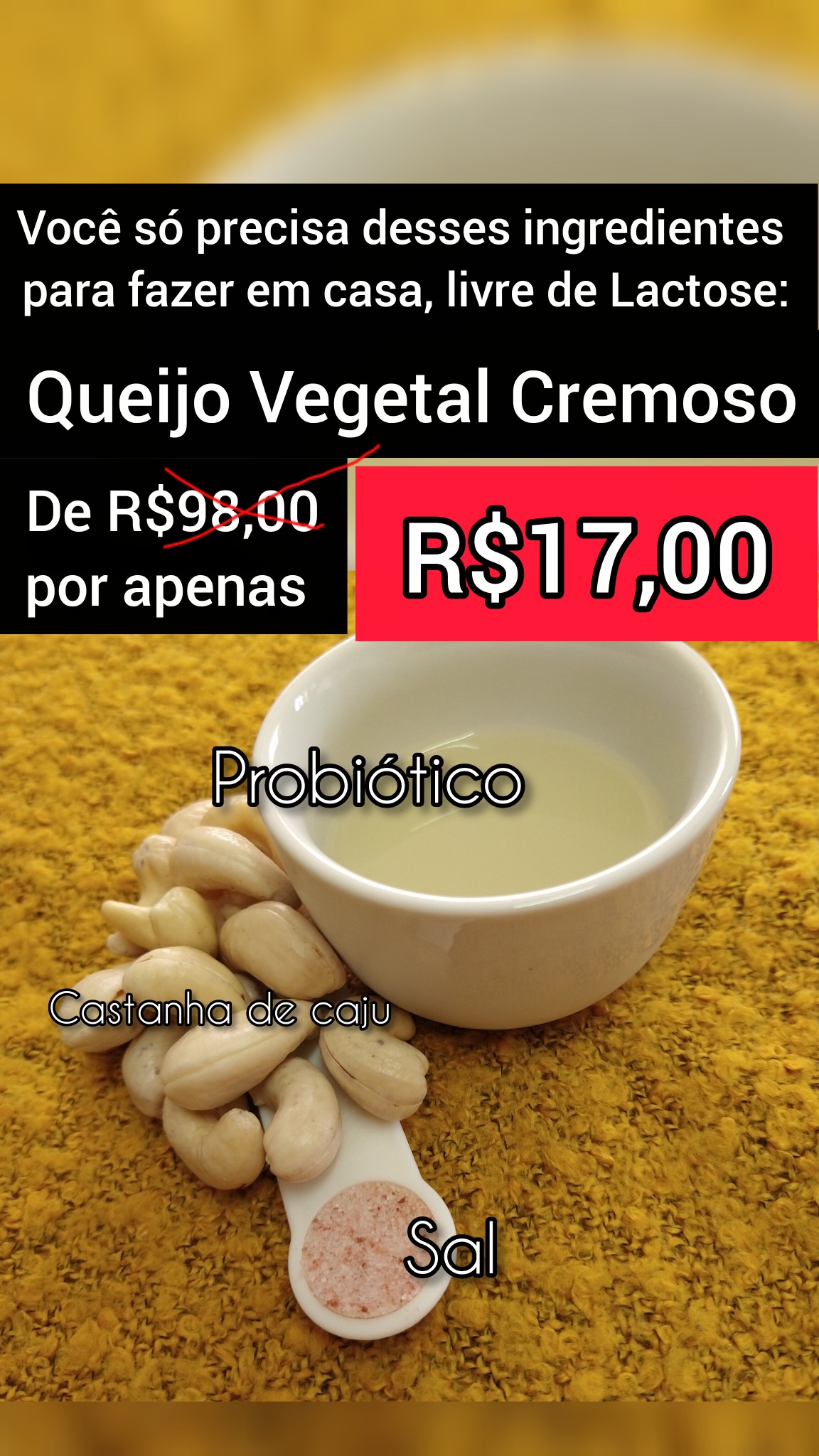 Vegan Cheese Lover Facebook ad: Queijo Vegetal Cremoso - sua solução
