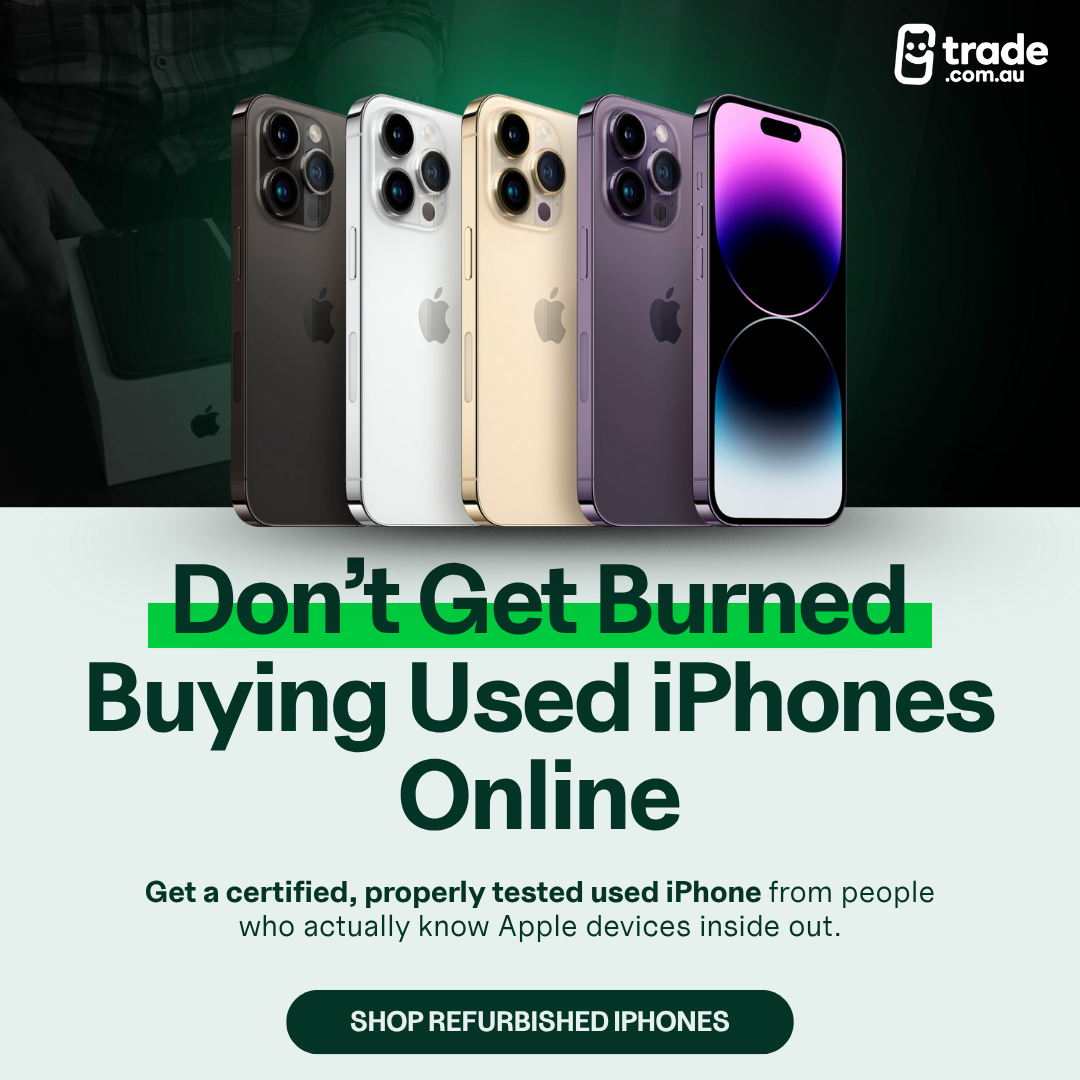 Trade.com.au Facebook ad: Refurbished Phones, But Risk-Free