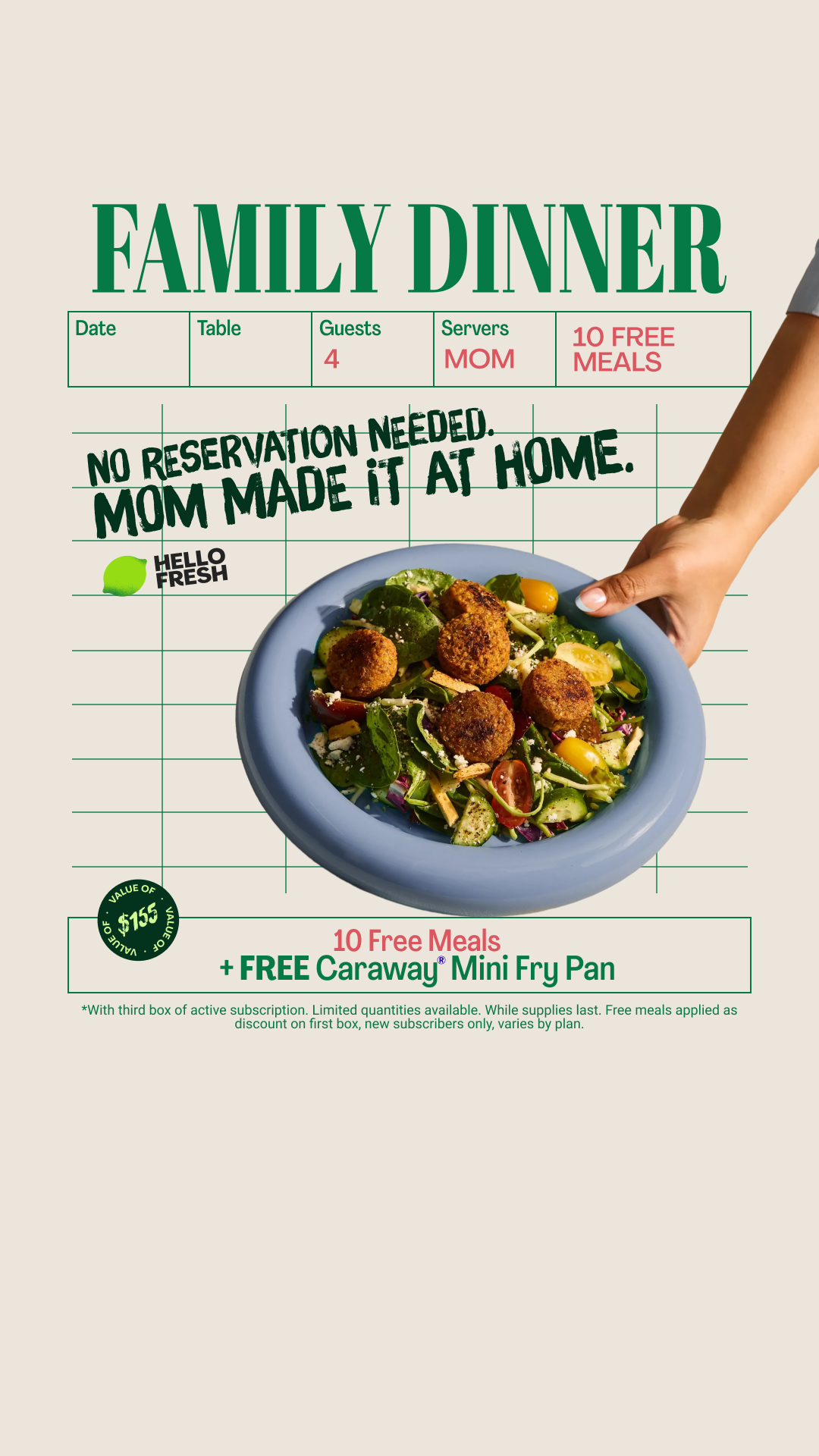 HelloFresh Facebook ad
