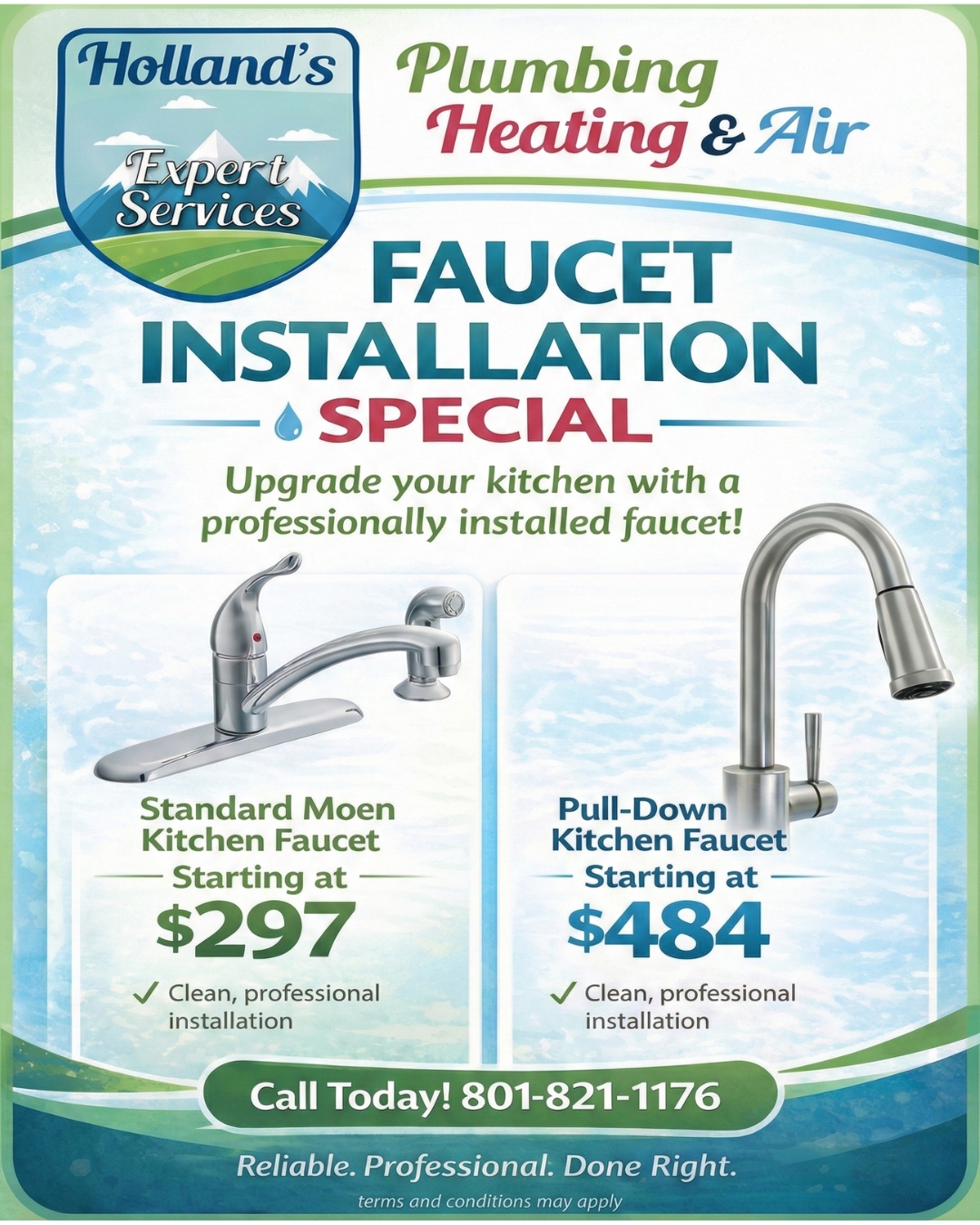 Holland’s Expert Services Facebook ad: Hire a Master Plumber